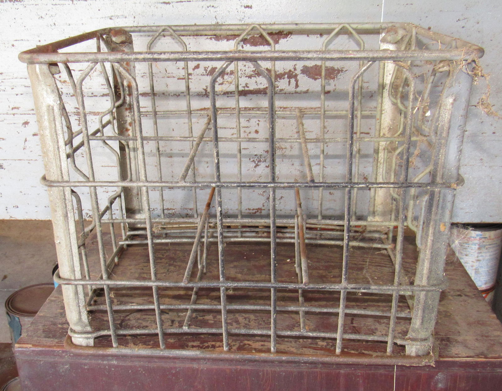 Vintage 1973 Loudon Dairy Divided Wire Milk Crate: Apprx 12" x 15" x 11 1/2" tall.