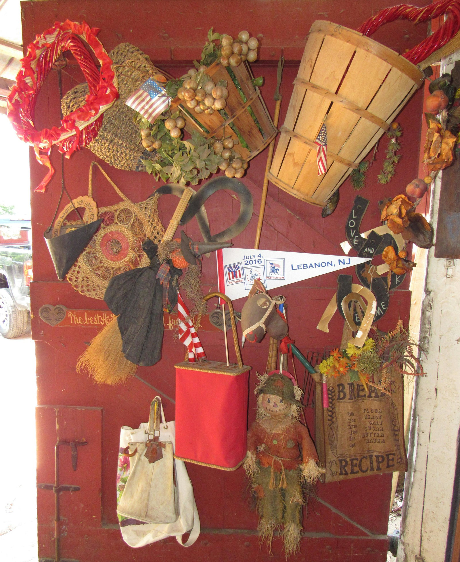 Crafts / Door Contents: Lot includes all on doors. The axe is styrofoam. Take what you want and leave the rest