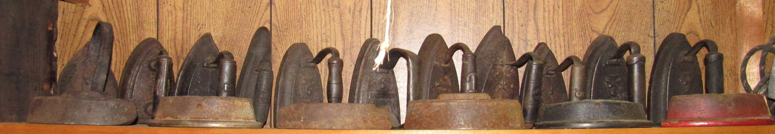 Antique Cast Iron Sad Irons: Getting all pictured on shelf