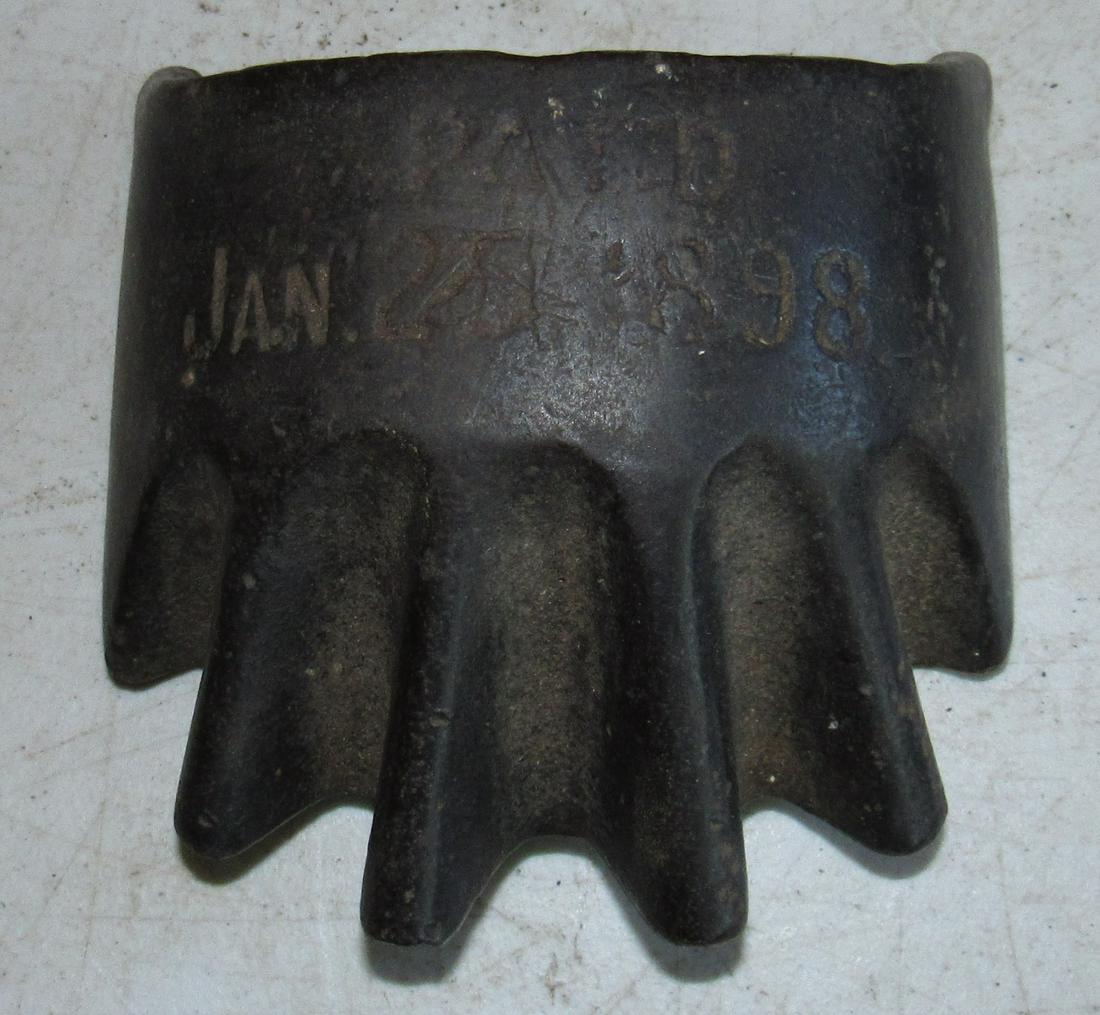 1898 Cast Iron Mold: Approx 5 1/4" x 5" x 2 1/4" thick
