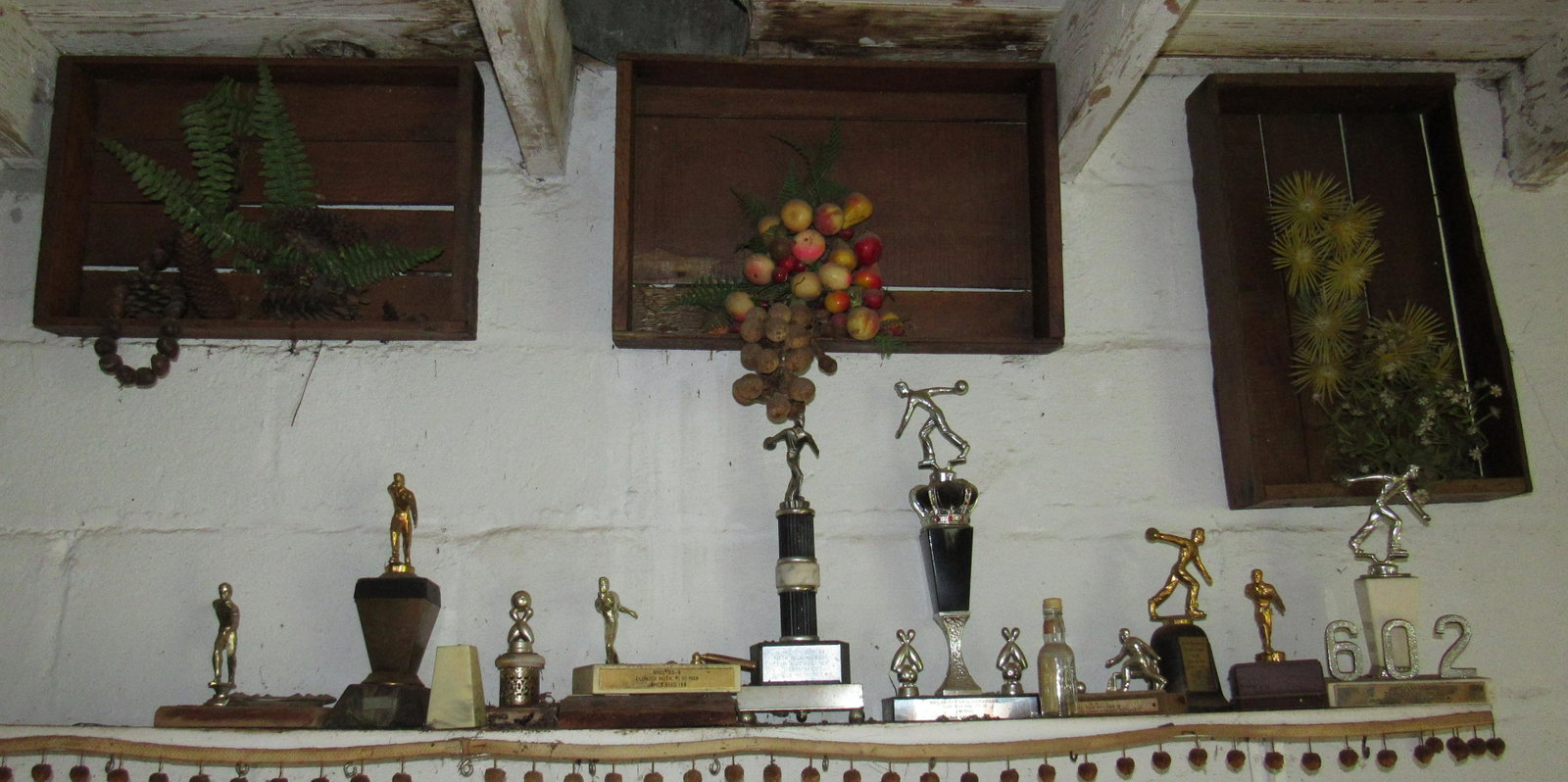 Bowling Trophies and 3 Wooden Crates: Getting all pictured