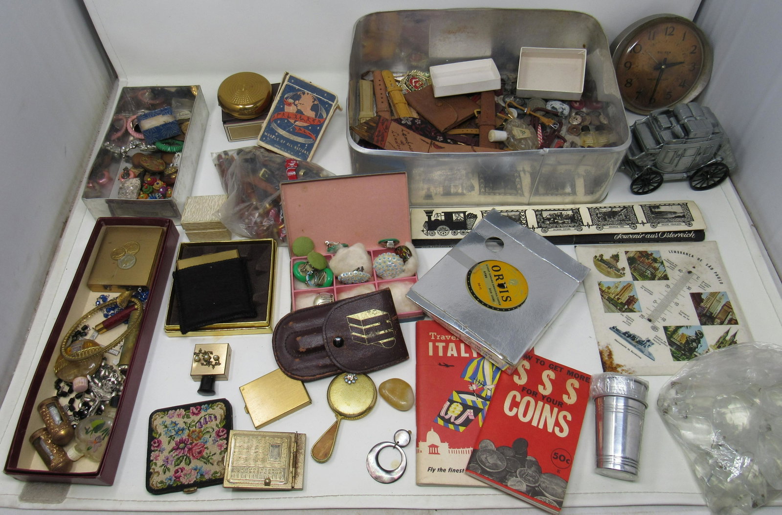 Make Up Compacts Playing Cards Prisms Buttons: Lot includes all pictured