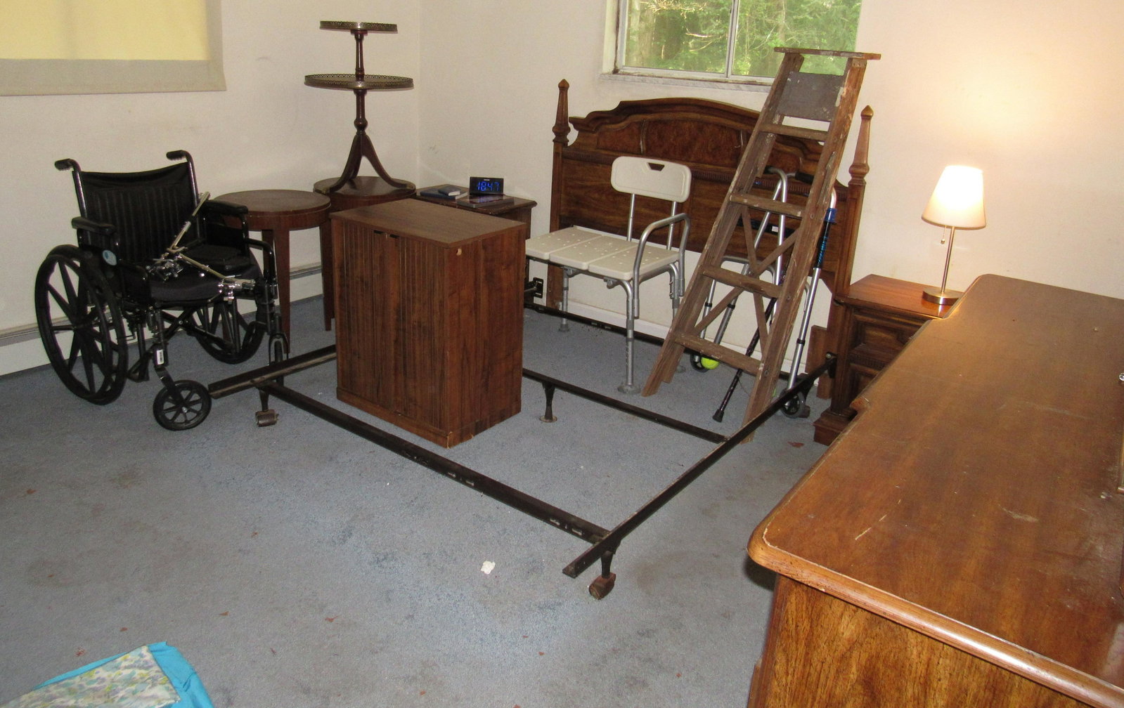 Dresser Night Stands Wheel Chair Room Contents: Lot includes all pictured. Take what you want and leave the rest