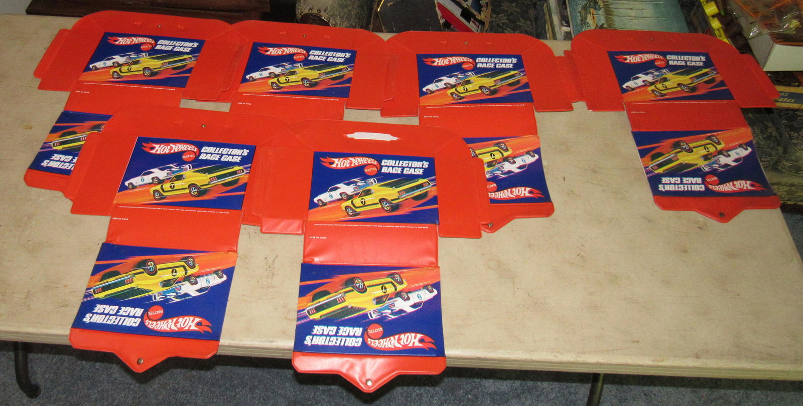 6 Mattel Redline Hot Wheels Cases NOS: Never used ! Never folded. Do not have the dividers for them. 1969 Item No. 8227