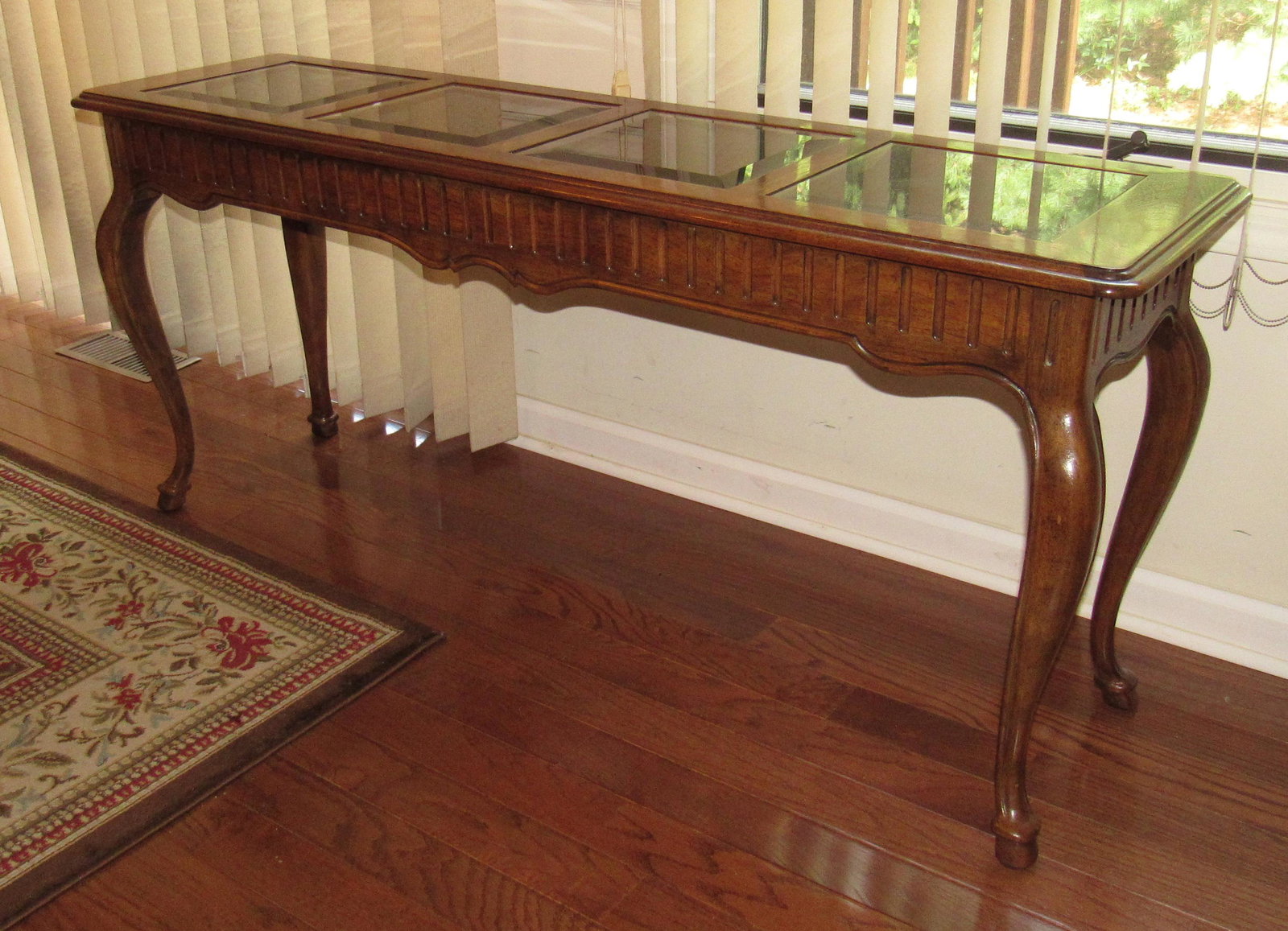 Console Table: Approx 15" x 58"x 25 1/2" tall.