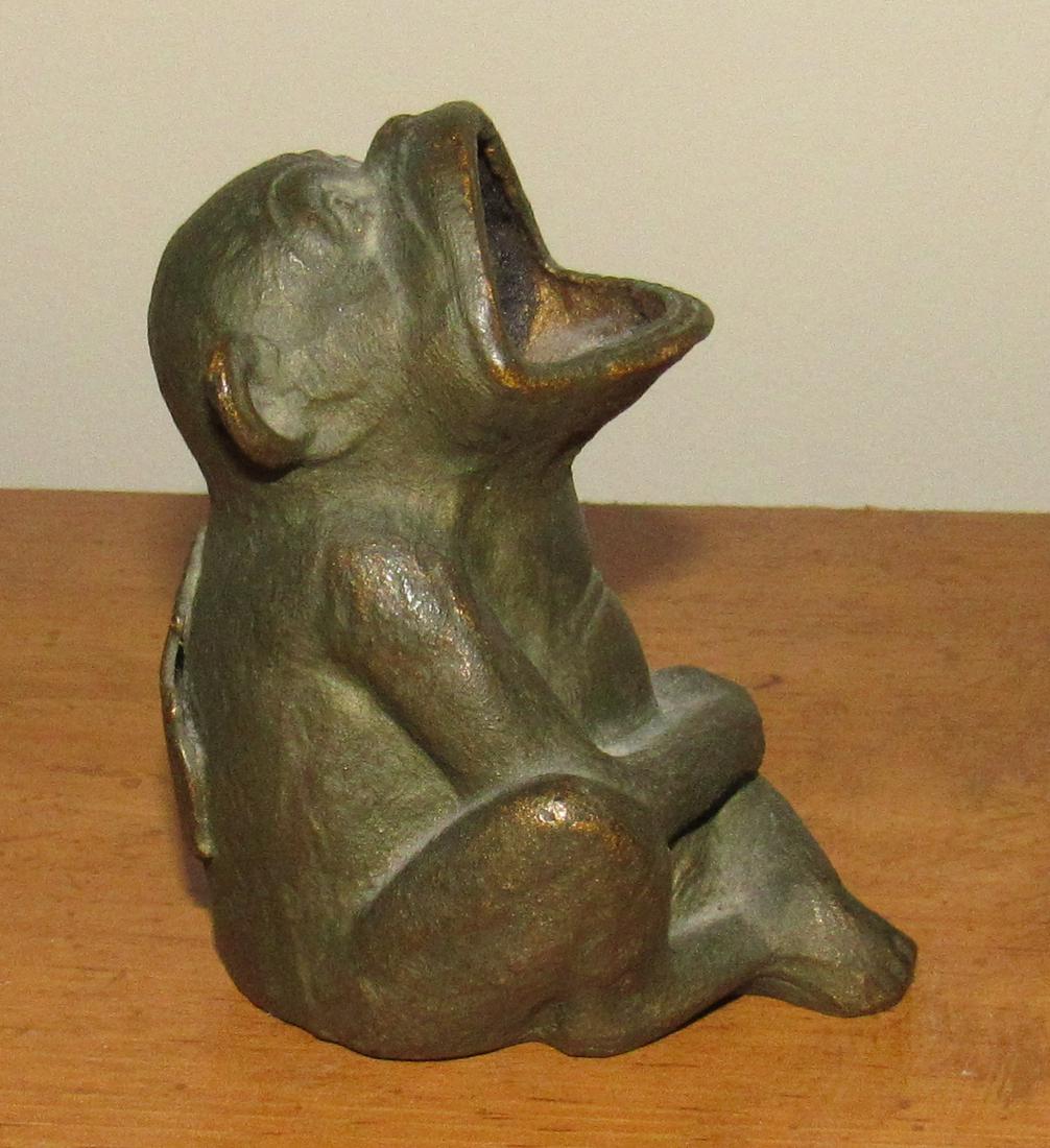 JB 1979 Bronze Monkey Jennings Brothers Ashtray: Approx 3 3/4" tall