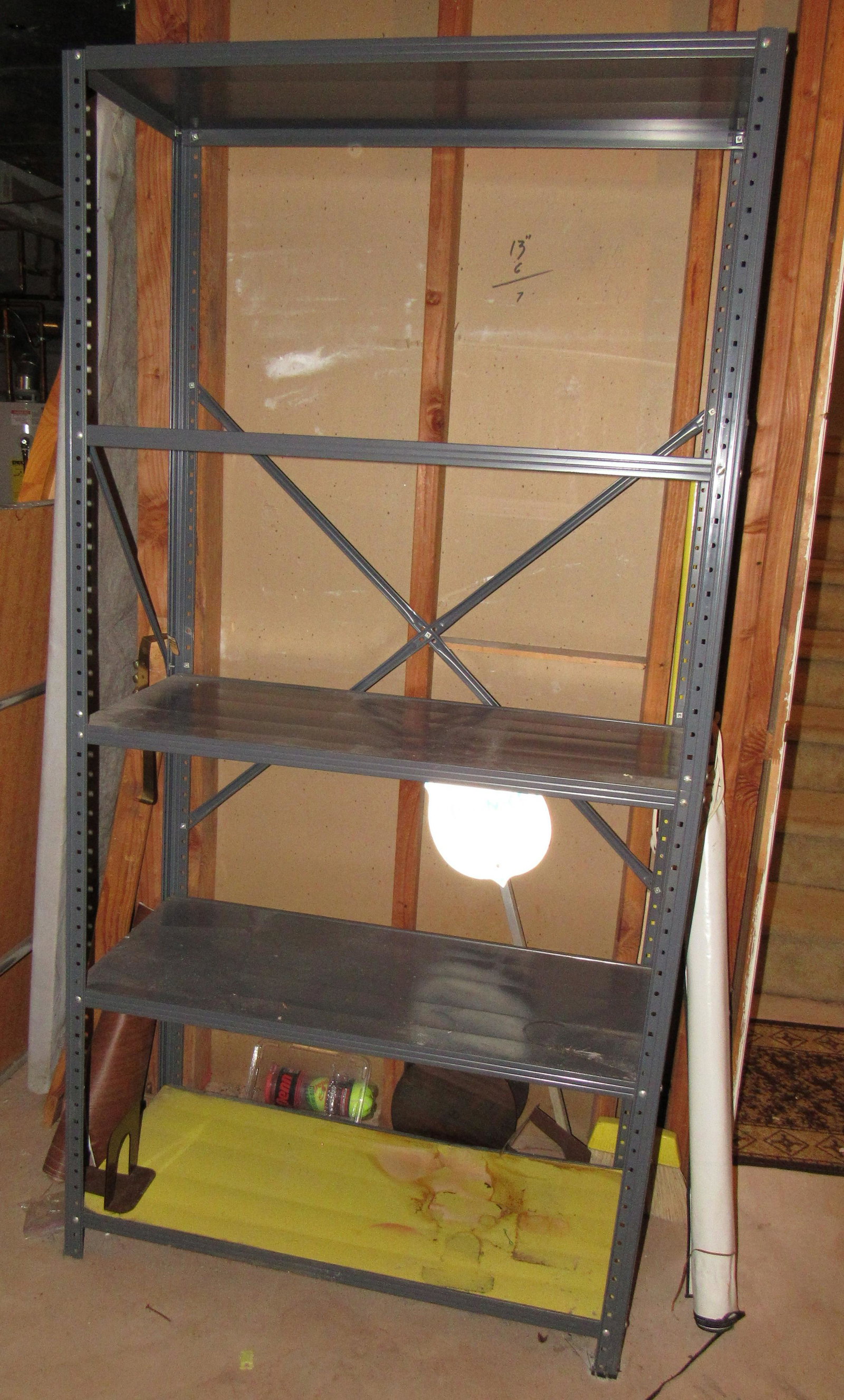 Metal Shelf: Approx 16" x 36" x 72" tall
