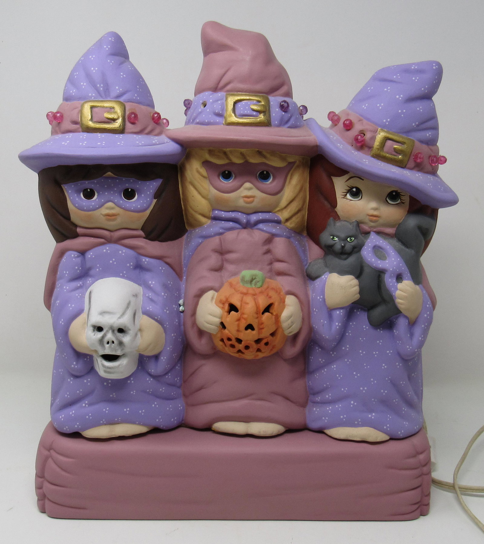 Lighted Ceramic Halloween Decoration: Apprx 12" long and 14 1/2" tall