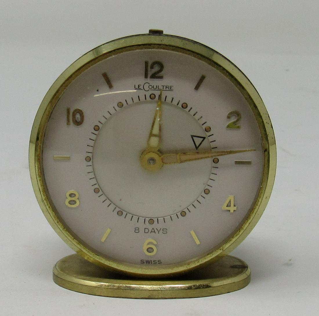 LeCoultre 8 Day Travel Alarm Clock: Approx 1 7/8" tall