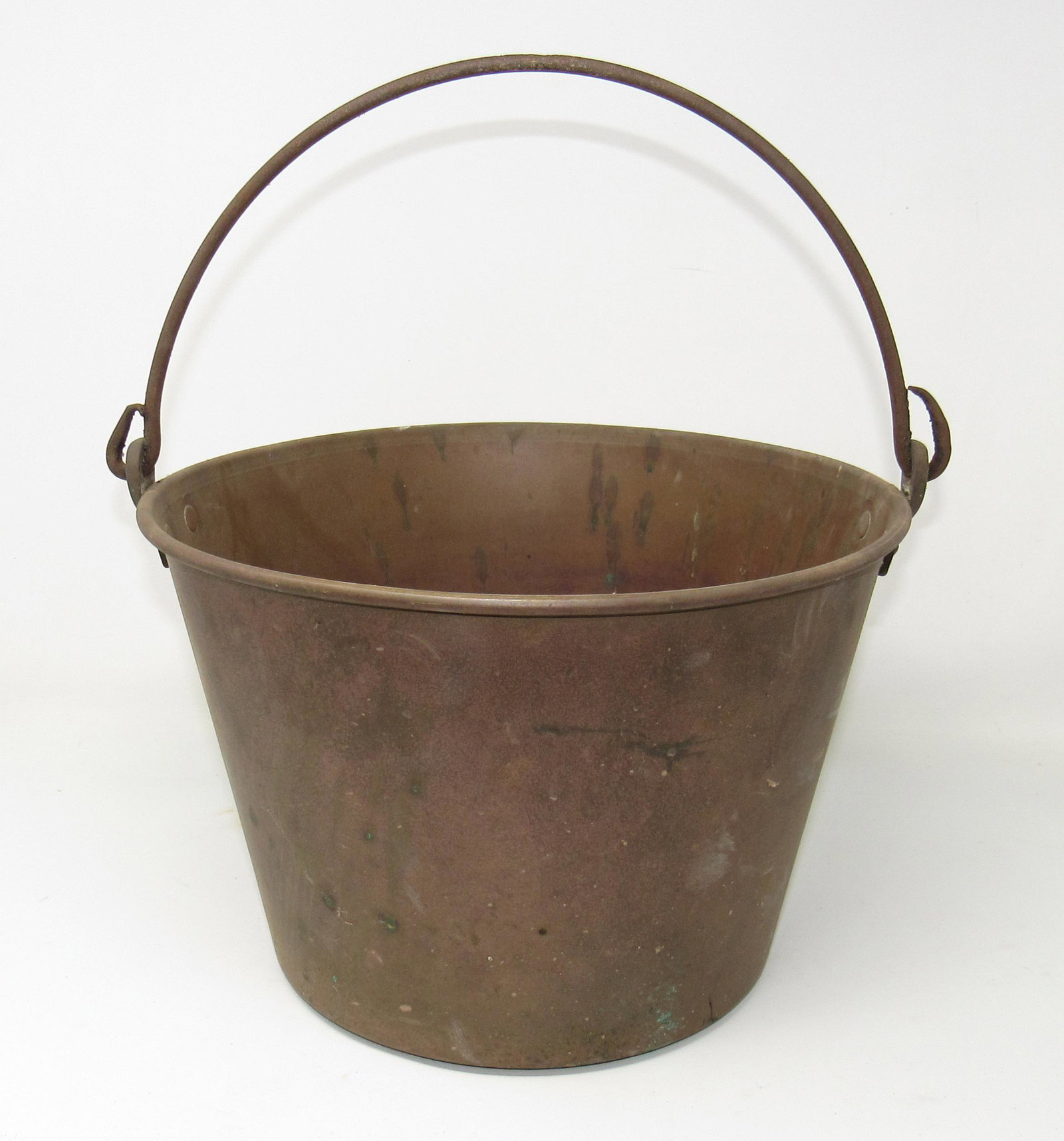 Brass Bail Handled Bucket: Approx 11 1/2" in diameter and 8" tall