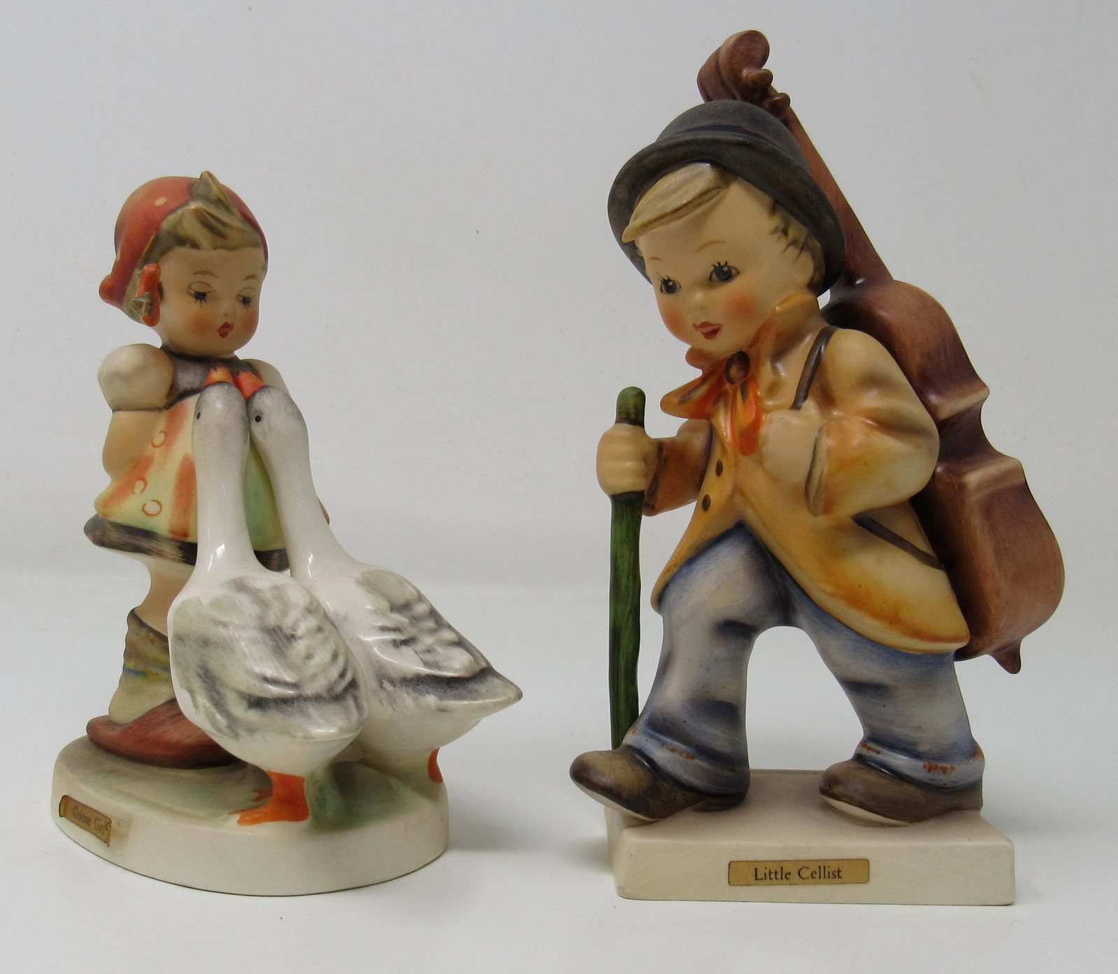Little Cellist & Goose Girl Hummels: Tallest is approx 6 1/2"