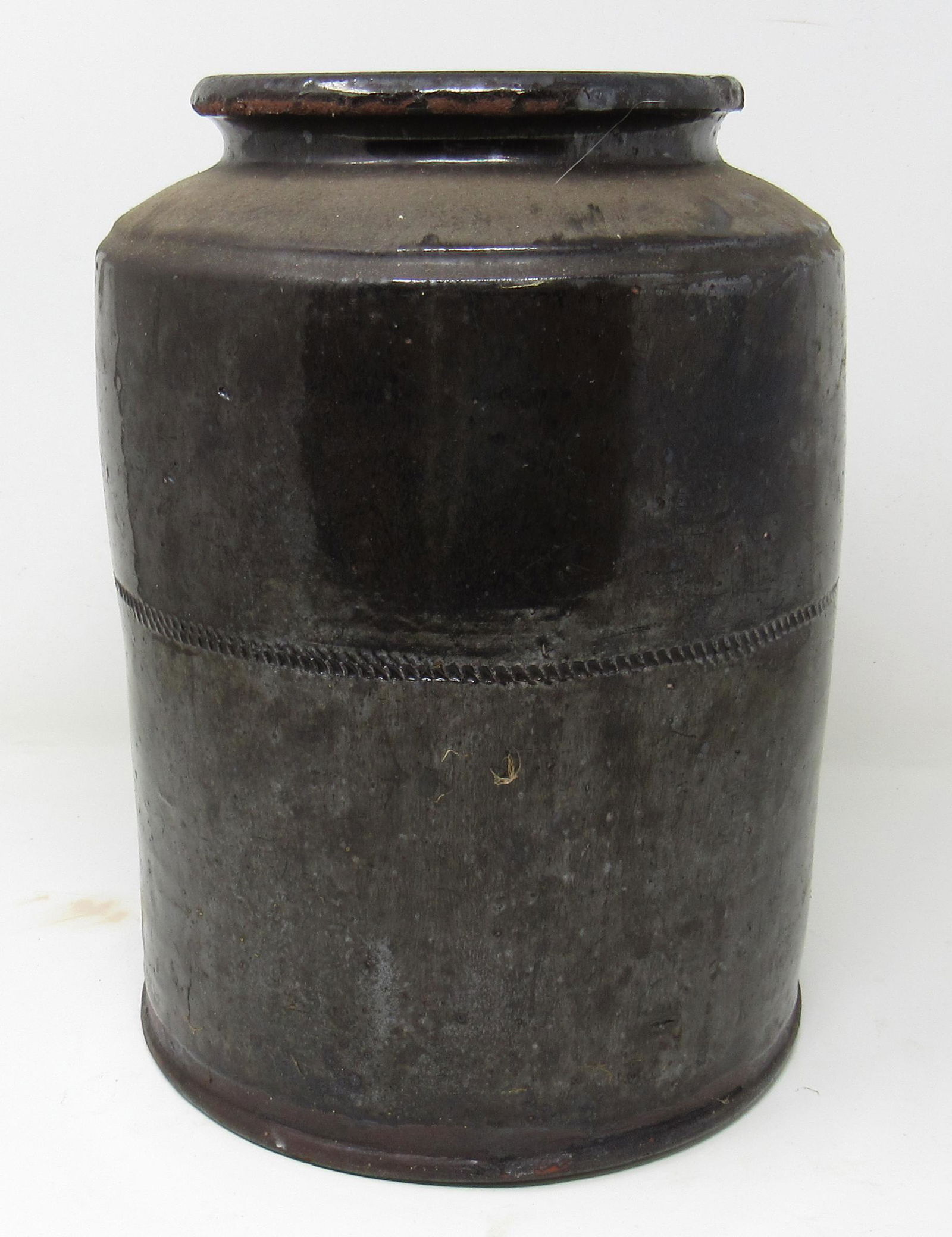 Redware Preserve Jar: Approx 7 1/8" in diameter and 10" tall