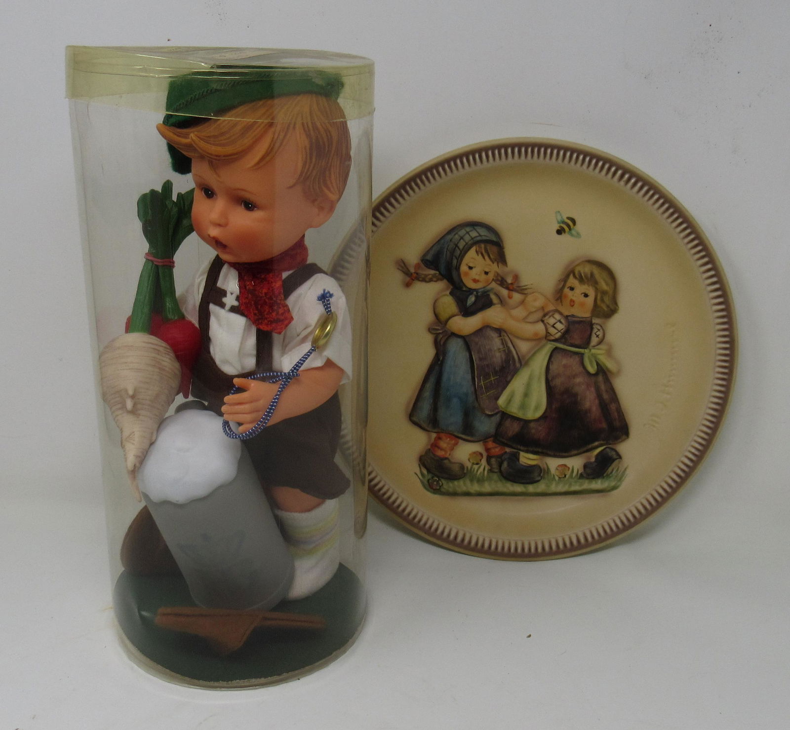 Goebel Hummel Doll and Collector Plate: Plate is apprx 10" in diameter. Doll made of rubber