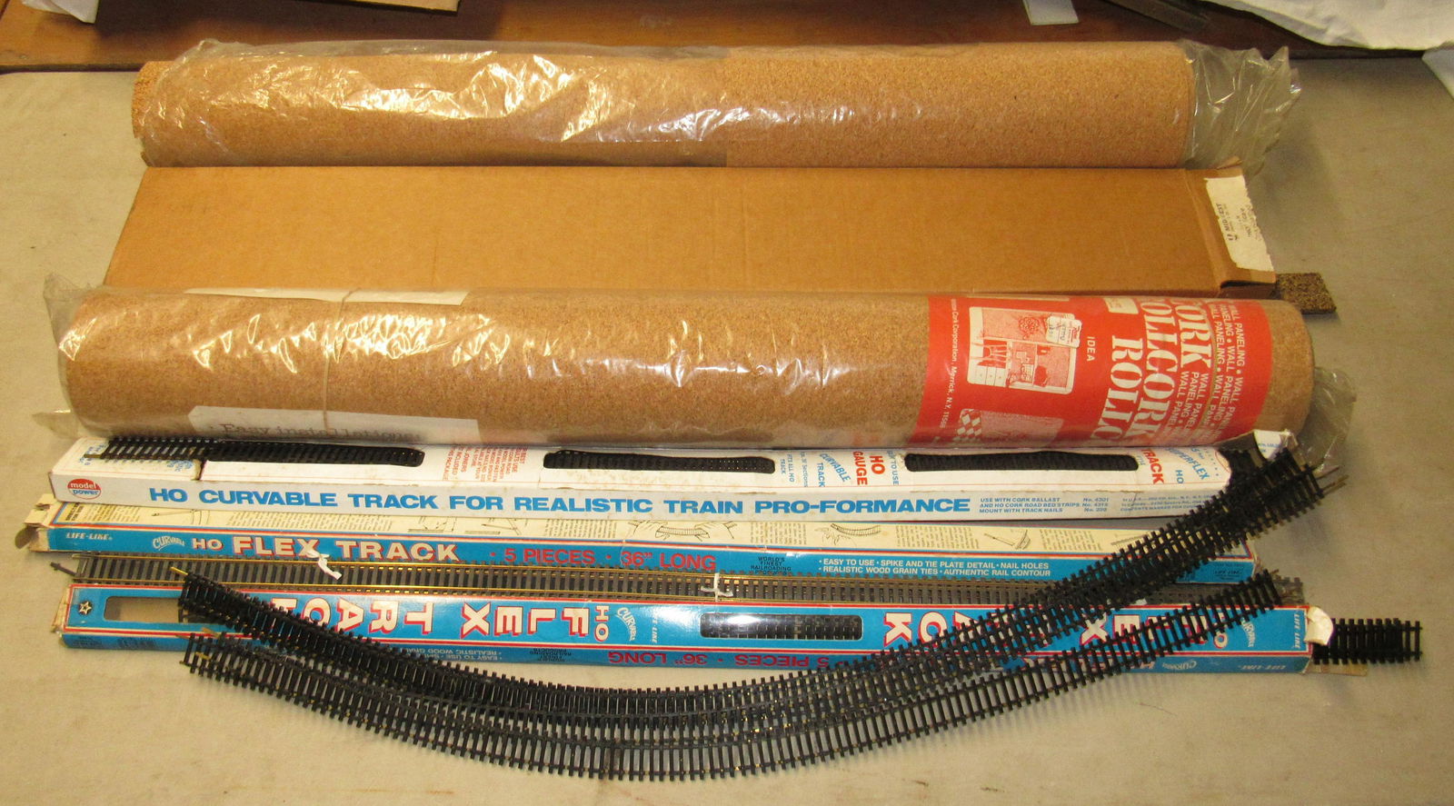 Cork Railroad Bed & HO Scale Train Track: Getting all pictured