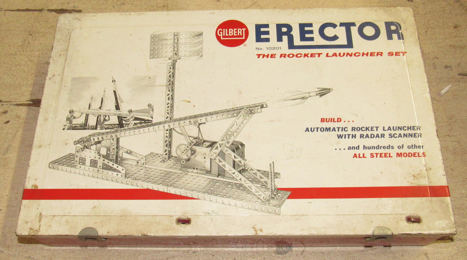 Gilbert Erector Rocket Launcher Set: Getting all pictured in box