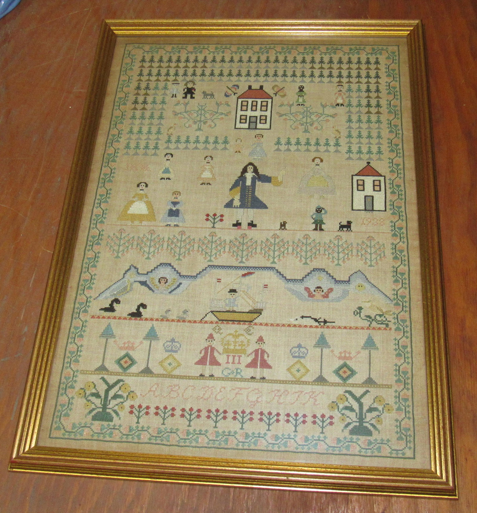 1933 Sampler: Appro 16" x 21"