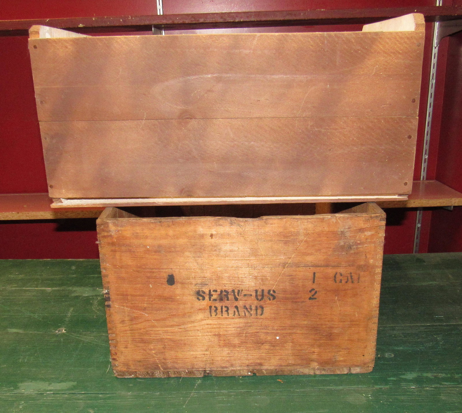 Wooden Crates Incl US Brand: US brand on bottom is approx 15" x 20 1/2" x 9 1/4" tall