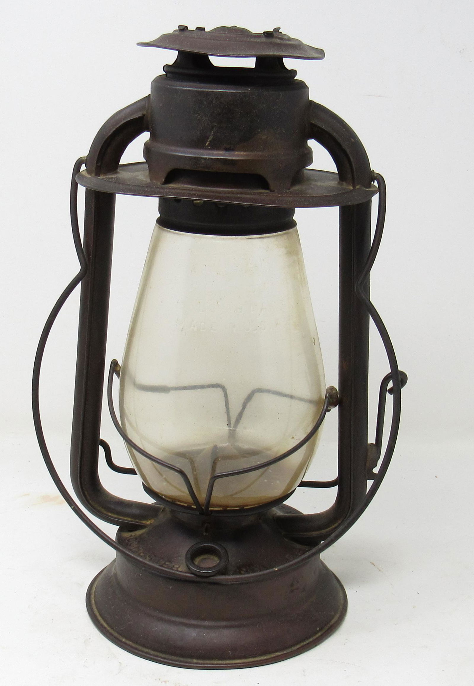 Brass Hams Gem Cold Blast Tubular Railroad Barn Lantern: Has Dietz Junior globe. Approx 11 1/2" tall.