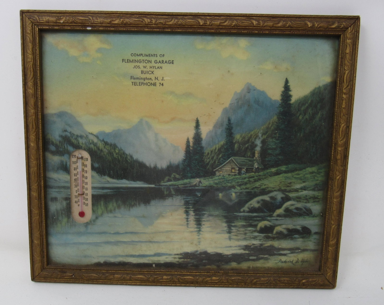 Flemington NJ Buick Print & Thermometer: Approx 8 1/4" x 9 5/8"