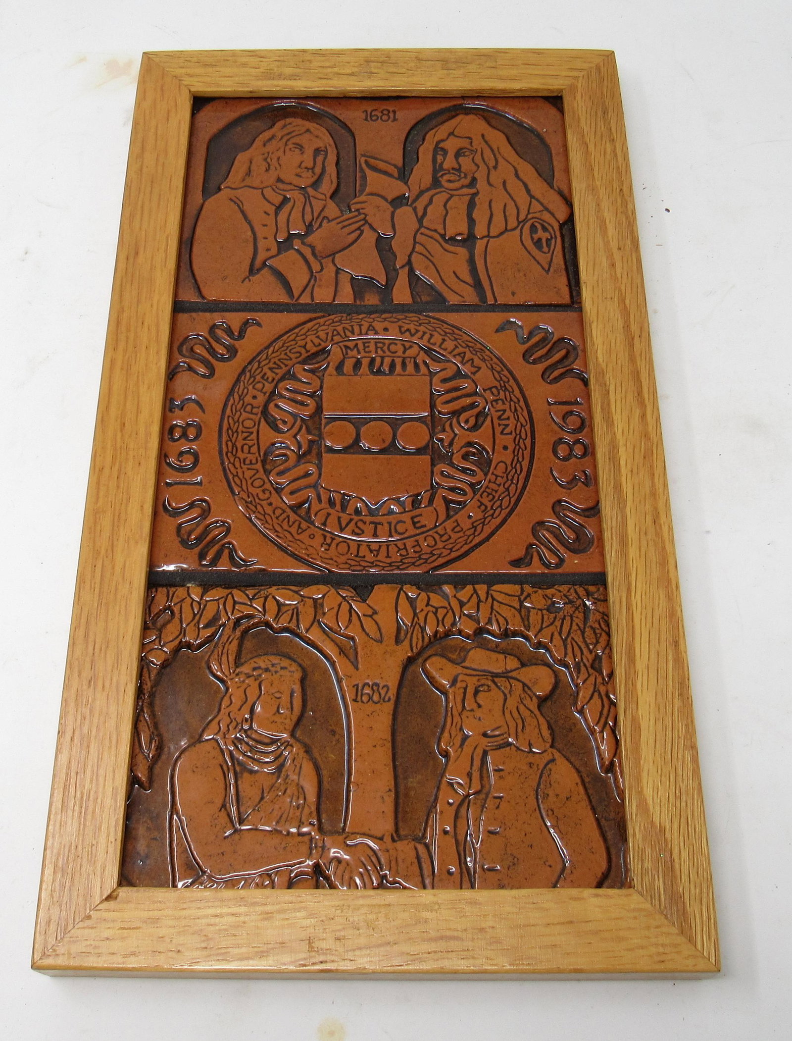 Maravian Pottery Tricentennial Tiles: Approx 8" x 14"