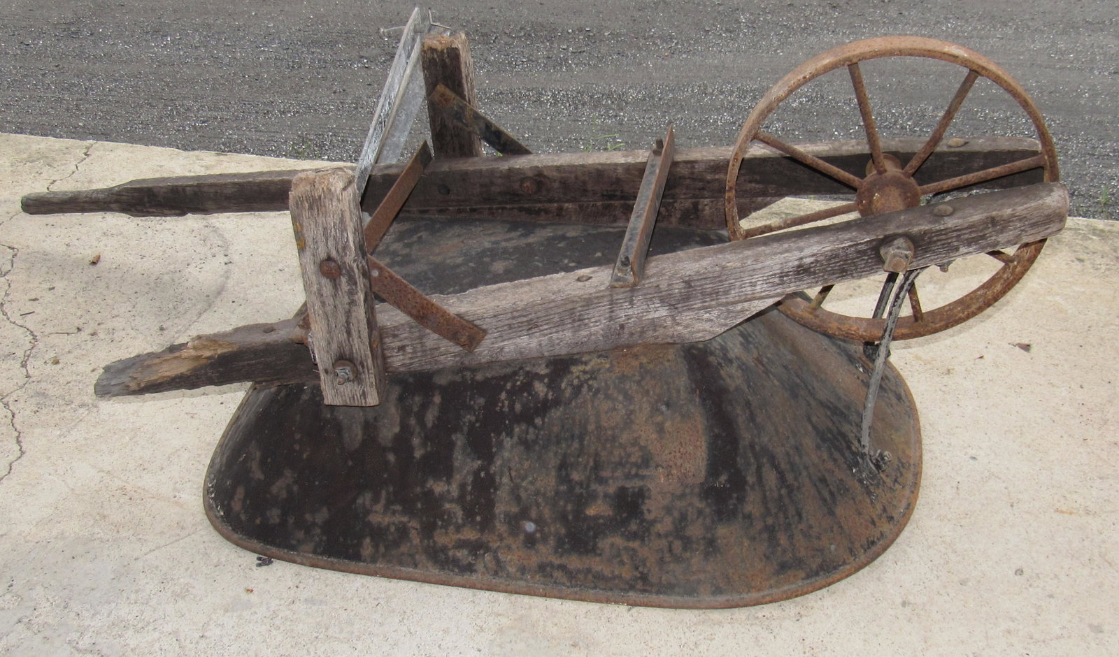 Wheel Barrow with Iron Wheel: Sold as pictured