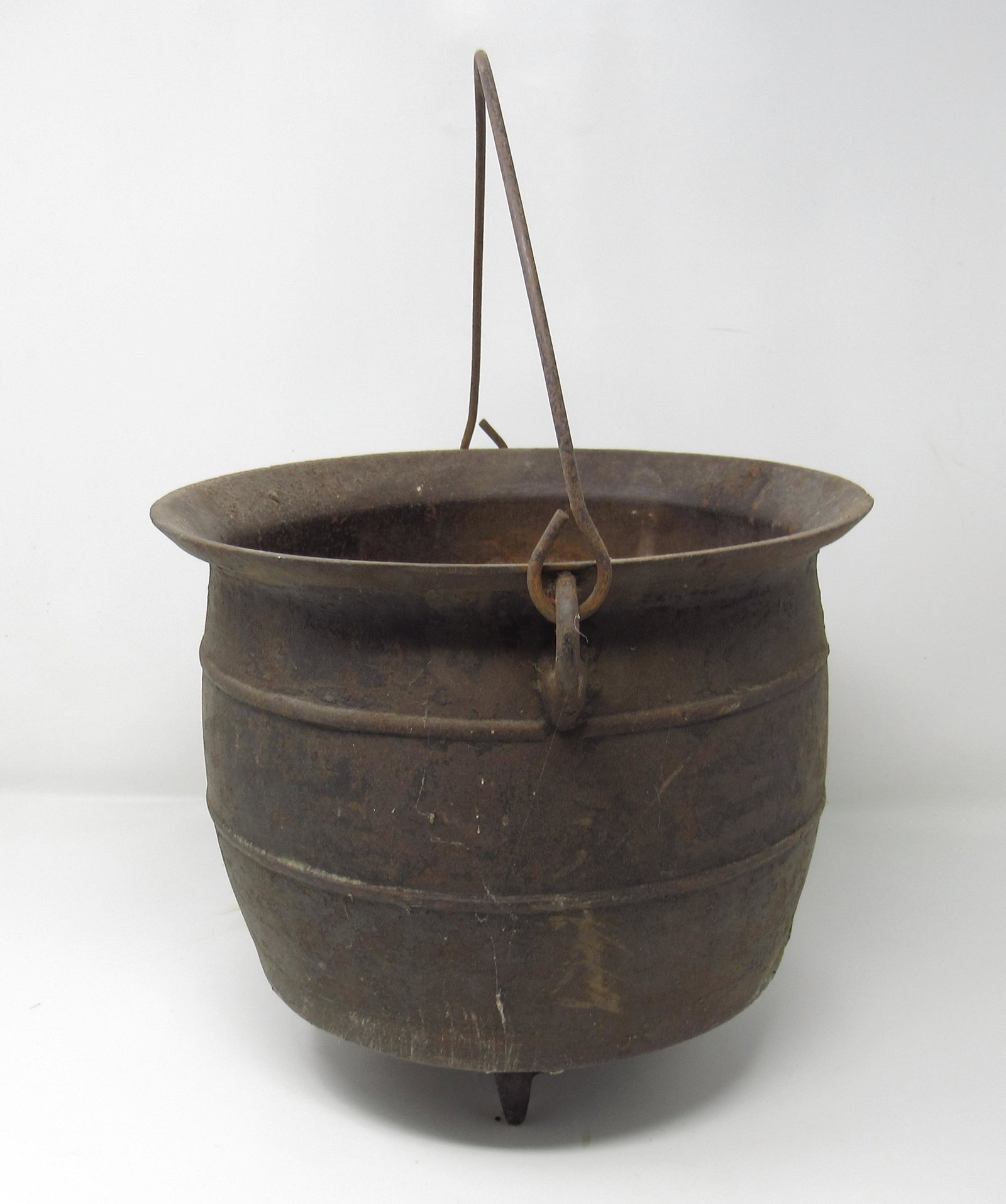 Footed Cast Iron Kettle: Approx 9 3/4" in diameter and 8 3/4" tall