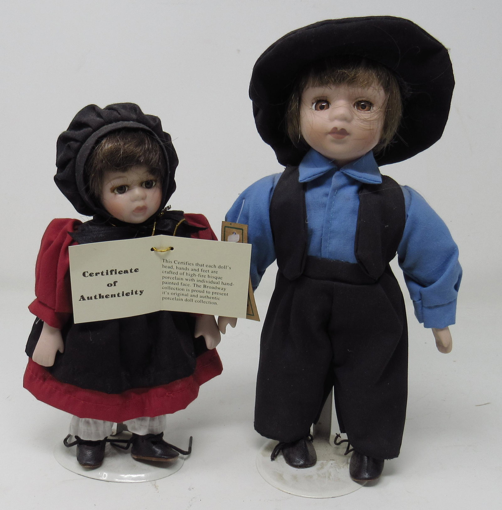 Broadway Collection Amish Bisque Dolls: Approx 11" tall