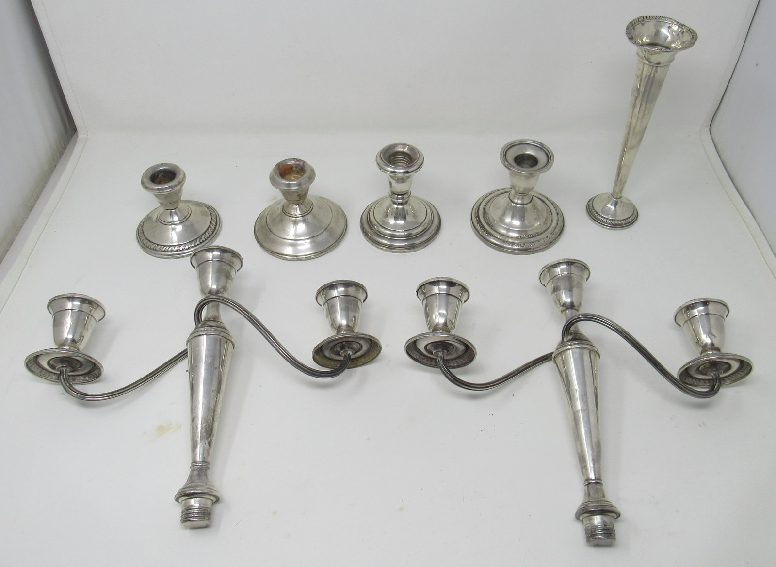 Cement Filled Sterling Silver Candelabra Tops Candle: Getting all pictured. These are filled !