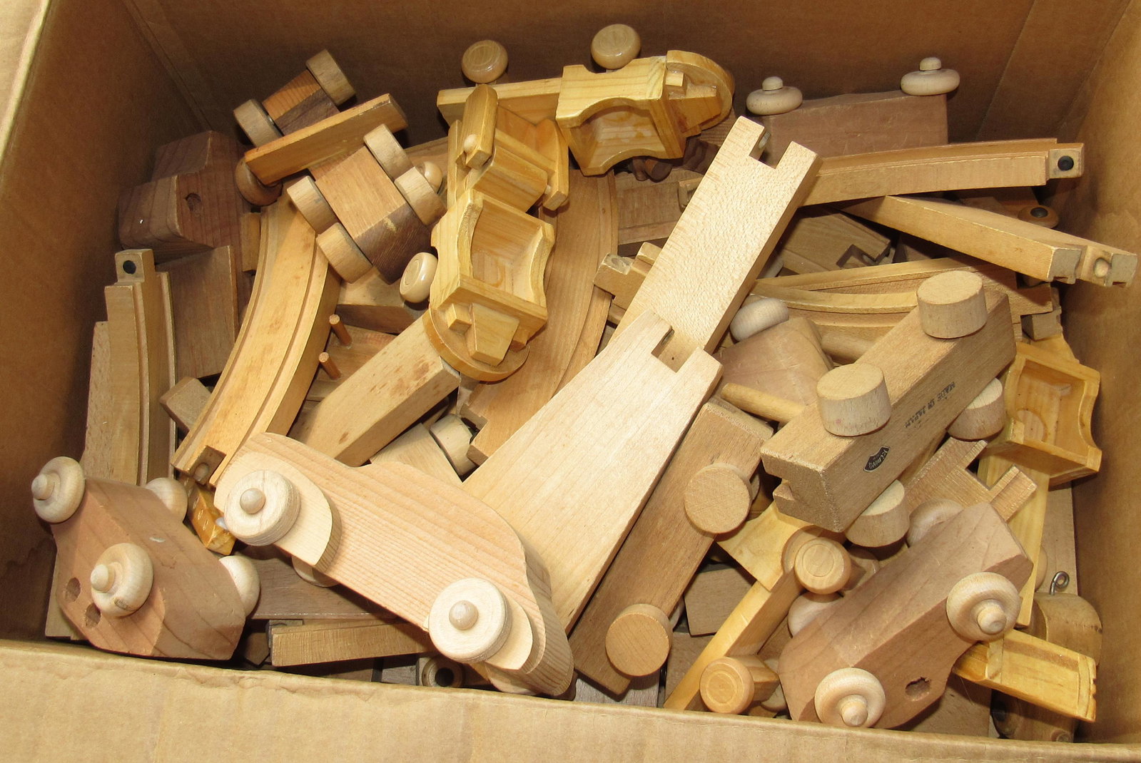 Wooden Trains and Toys: Getting all in box