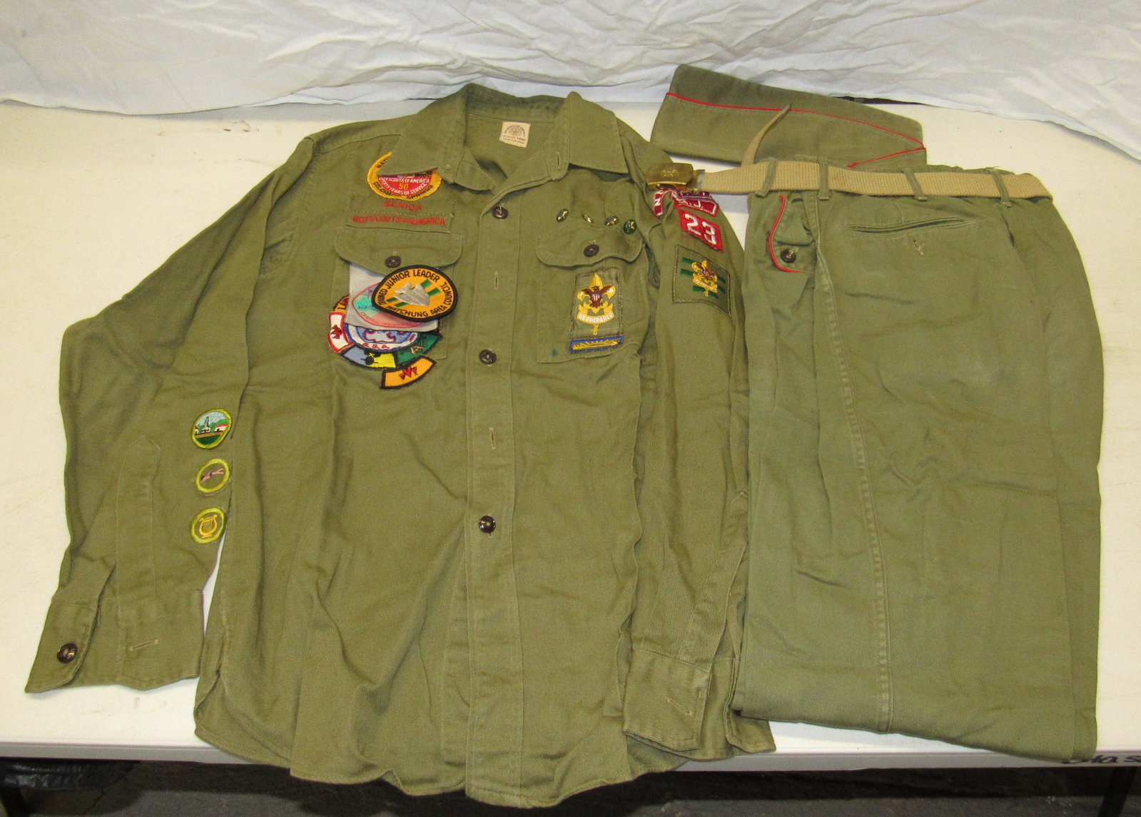 Boy Scouts Shirt and Pants with Patches: Hat is included