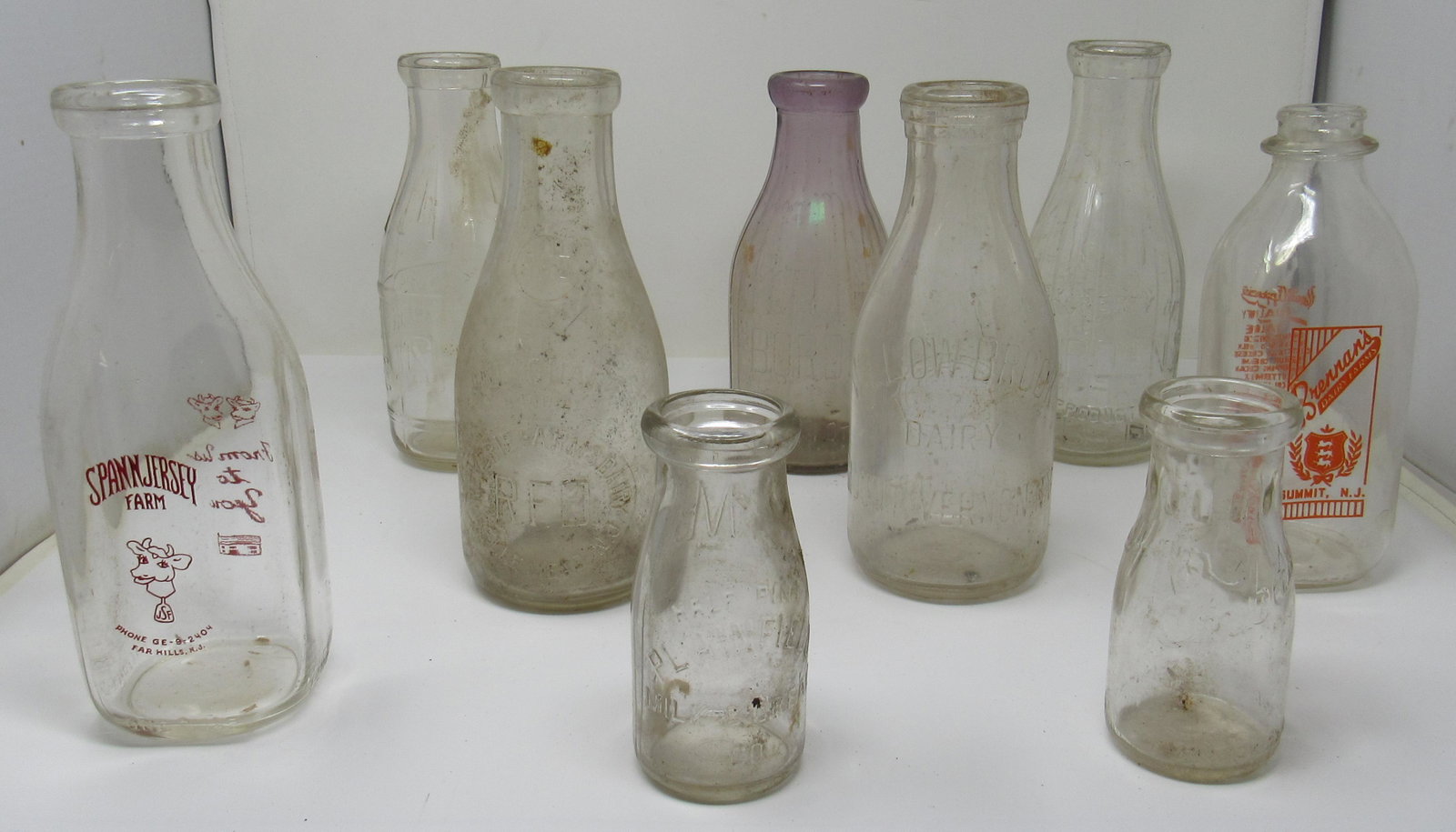 Far Hills Plainfield Belle Meade Summit NJ Milk Bottles: Also includes Bordens and others