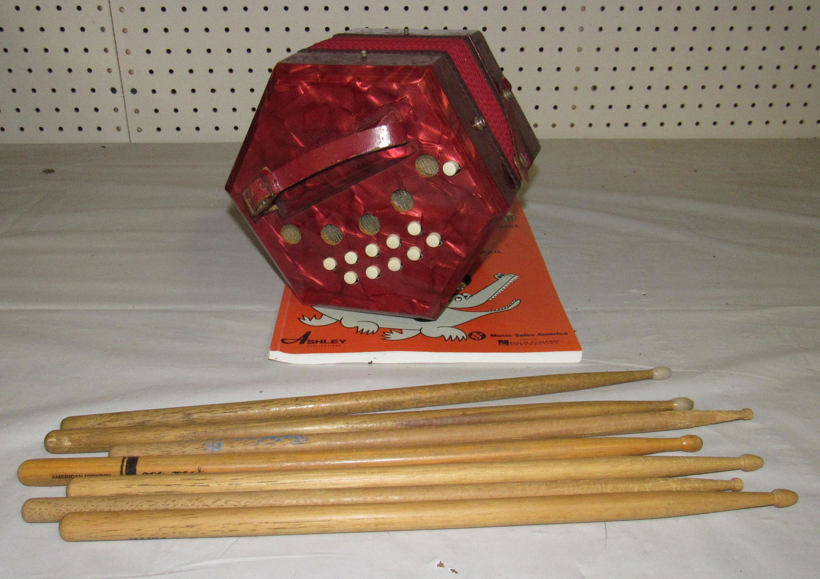 Made in Italy Accordian and Drum Sticks: Getting all pictured