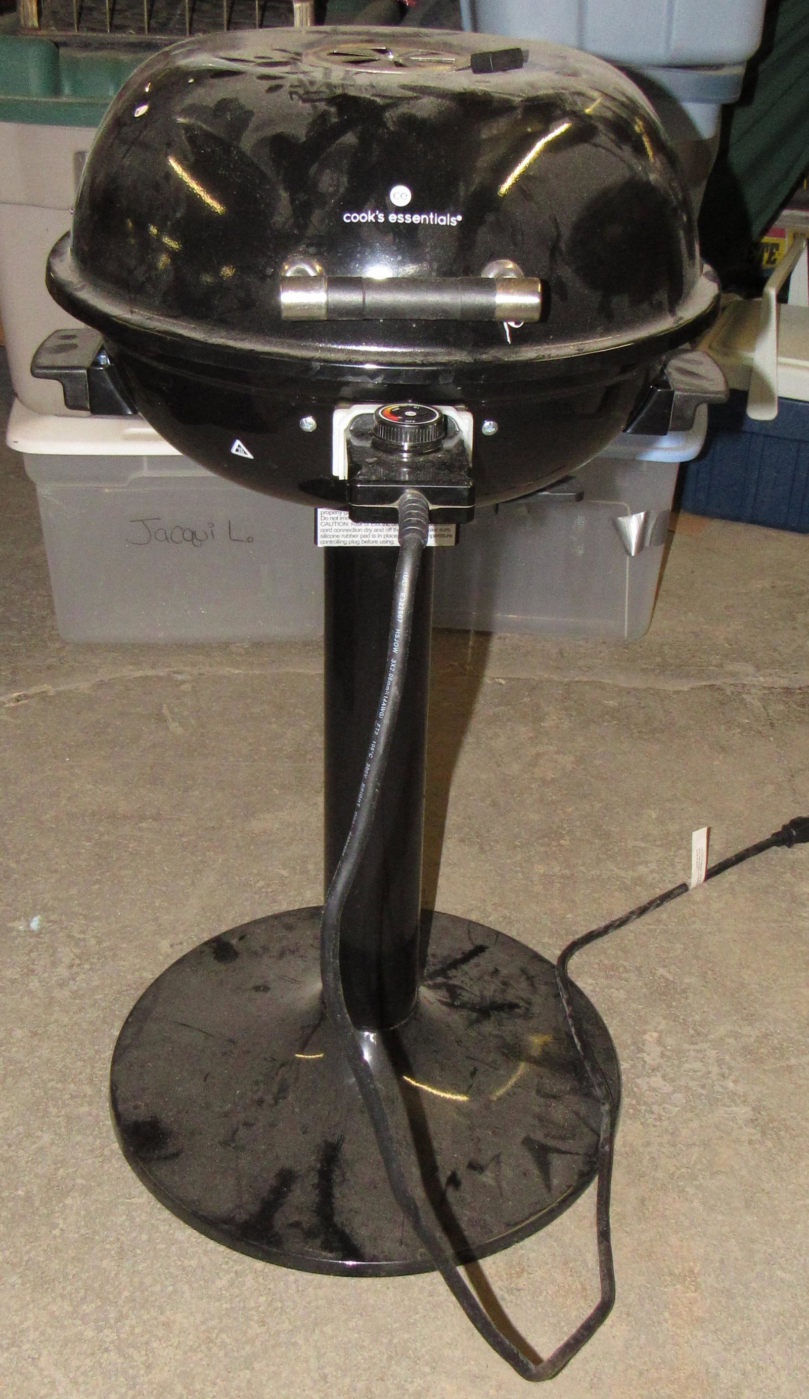 Cooks Essentials Electric Grill: Approx 16 1/2" in diameter and 31 1/2" tall