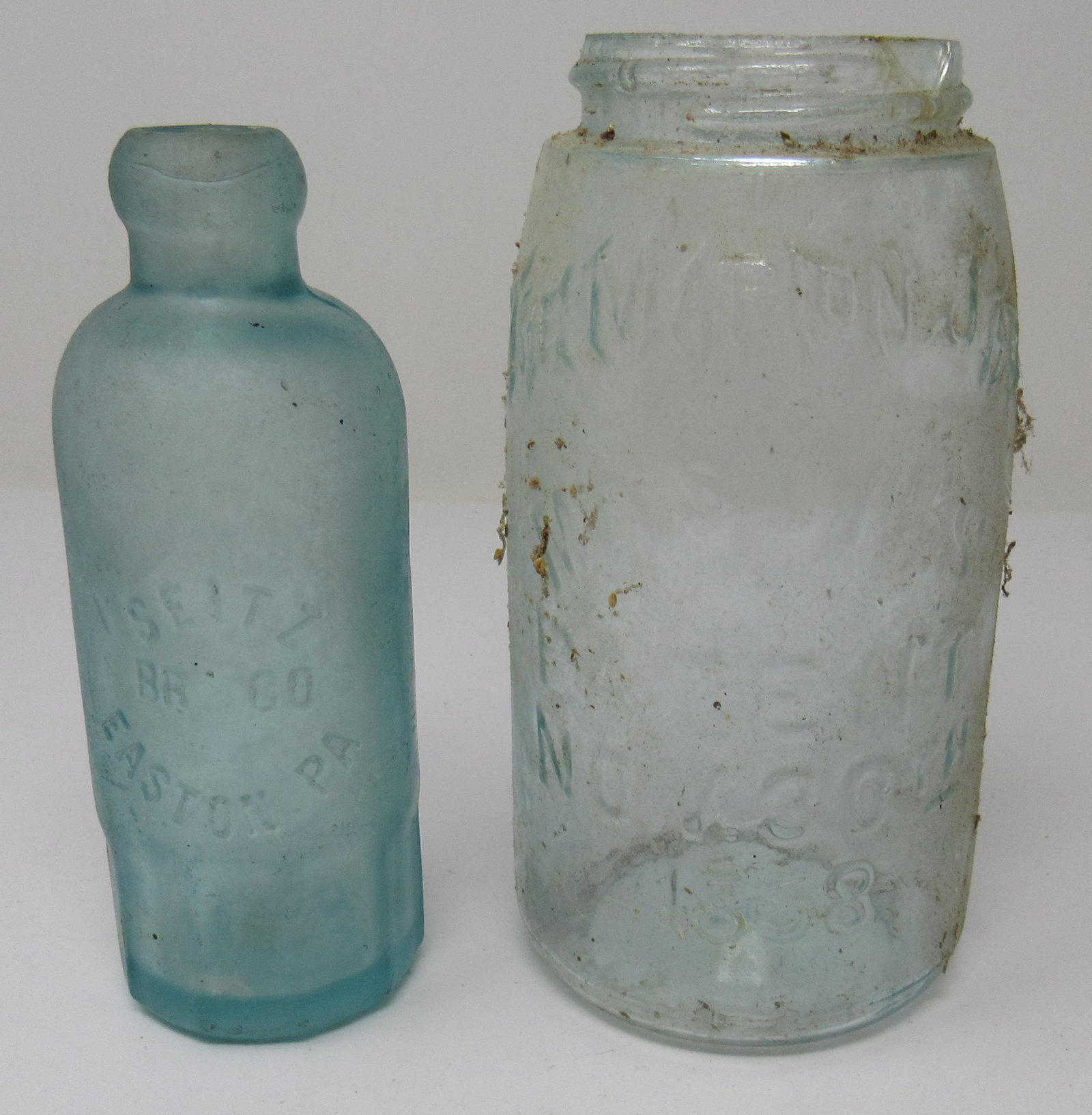 1858 Marion Masons Jar Seitz Easton PA Bottle: Bottle is approx 6 3/4" tall
