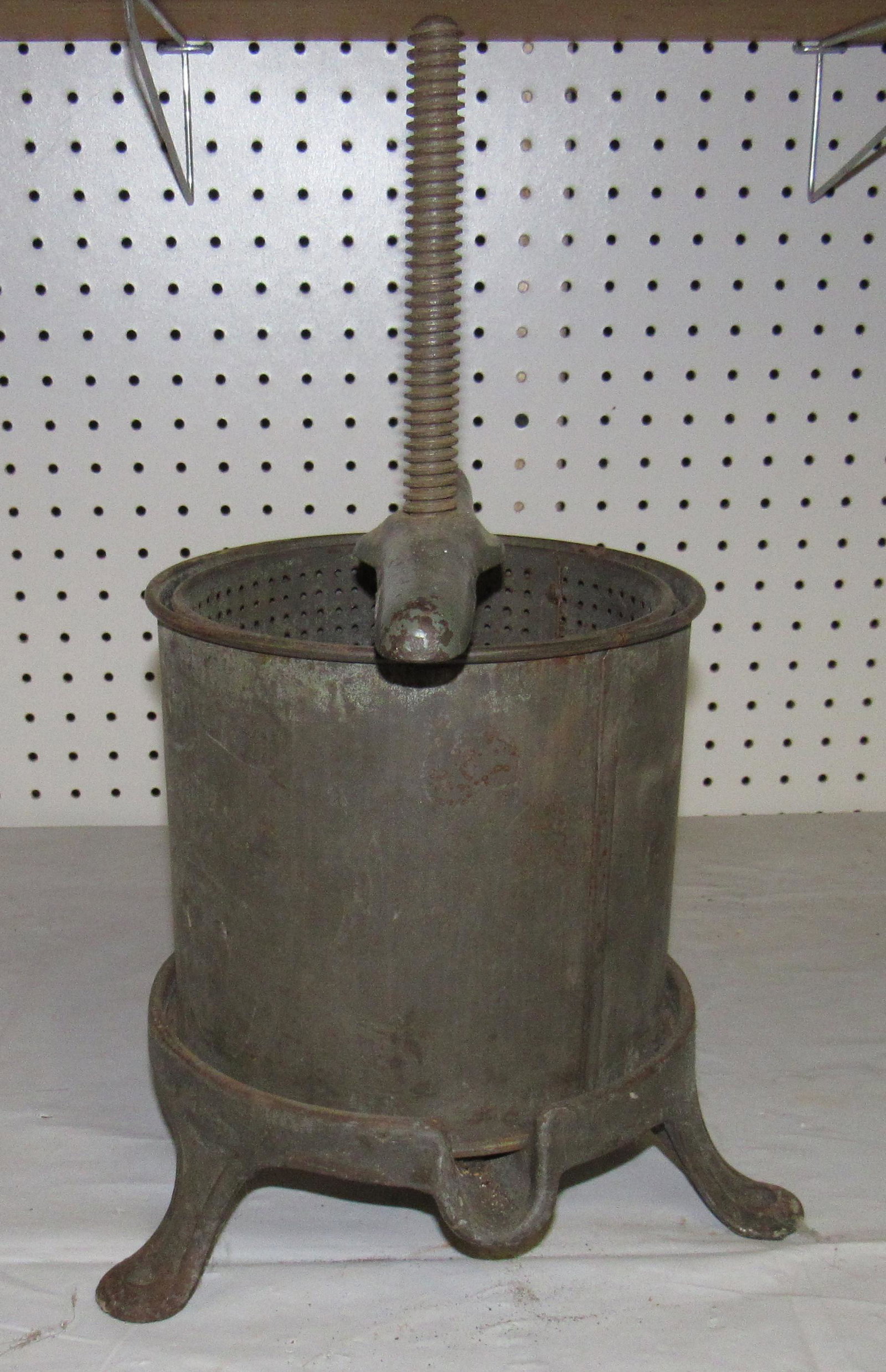 Wine Press: Approx 7 3/4" in diameter and 17 1/2" in total height