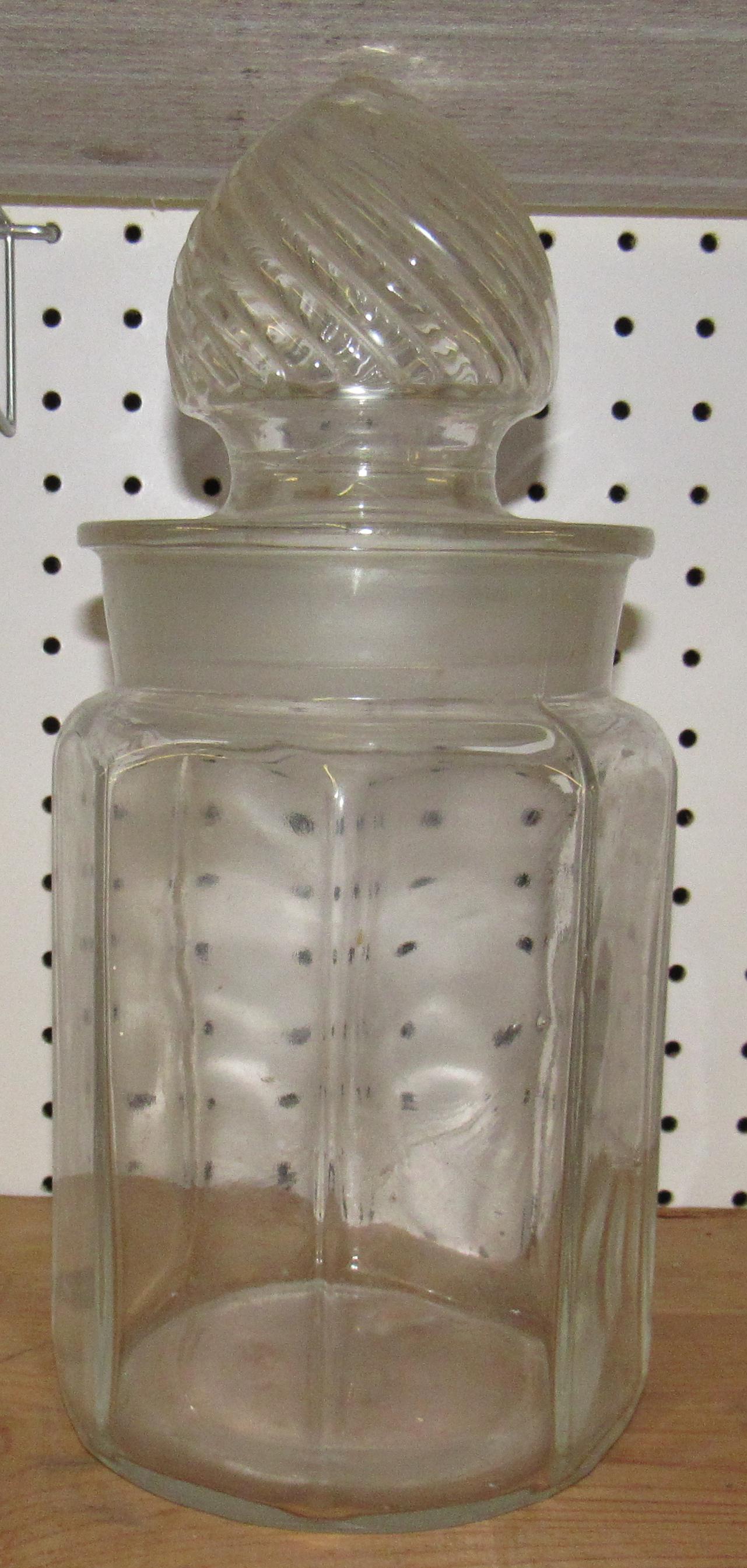 Apothecary Jar: Approx 5 1/8" in diameter and 8 1/2" tall
