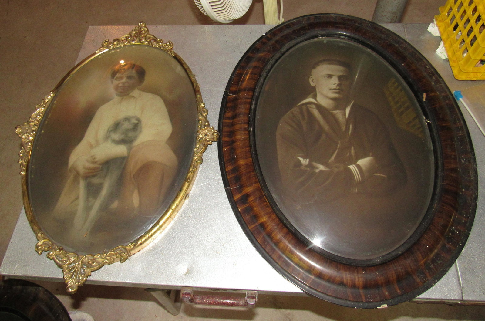 Convex Glass Picture Frames and Photos: Largest two are approx 18 3/4" x 24 1/2"