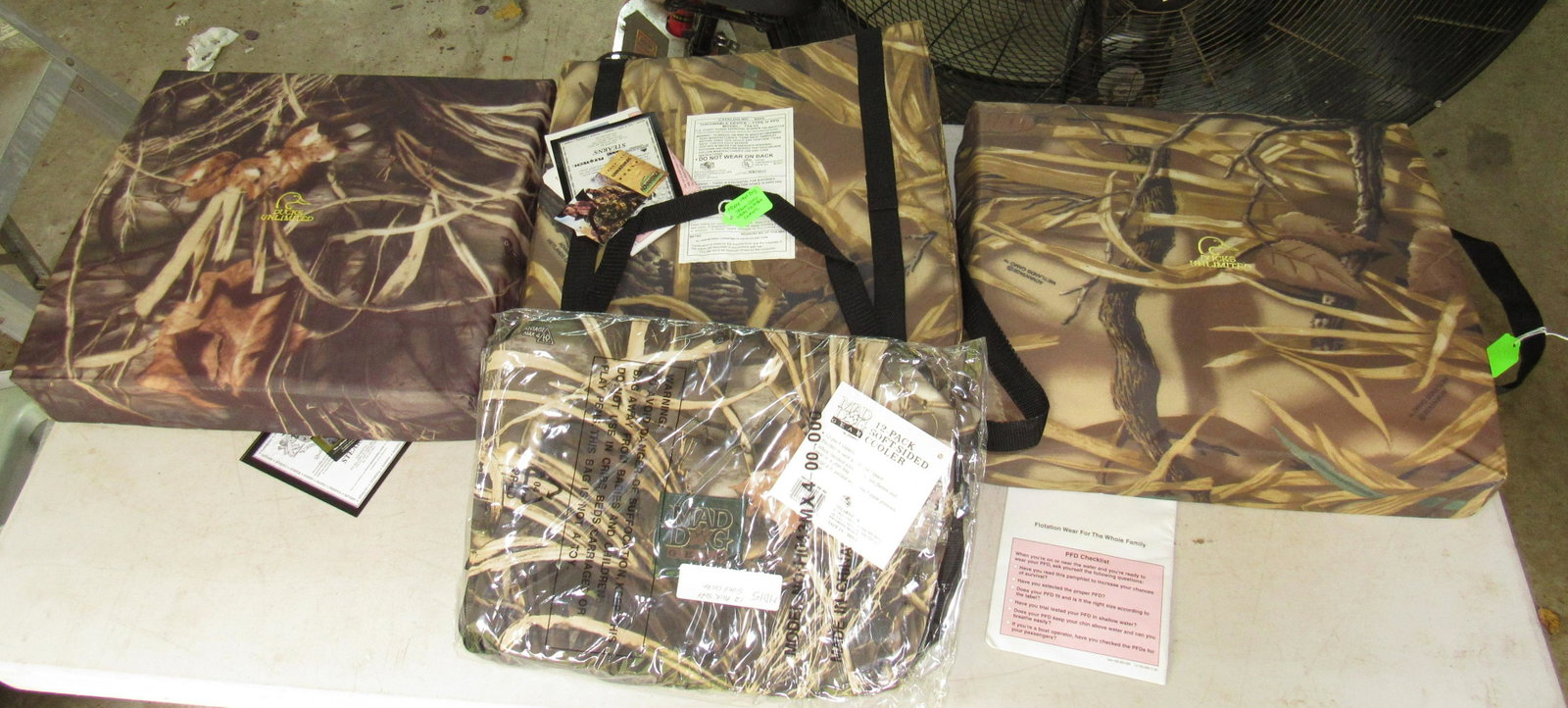 Ducks Unlimited Throwable Flotation Seat Devices: Also included is 12 pack soft sided cooler