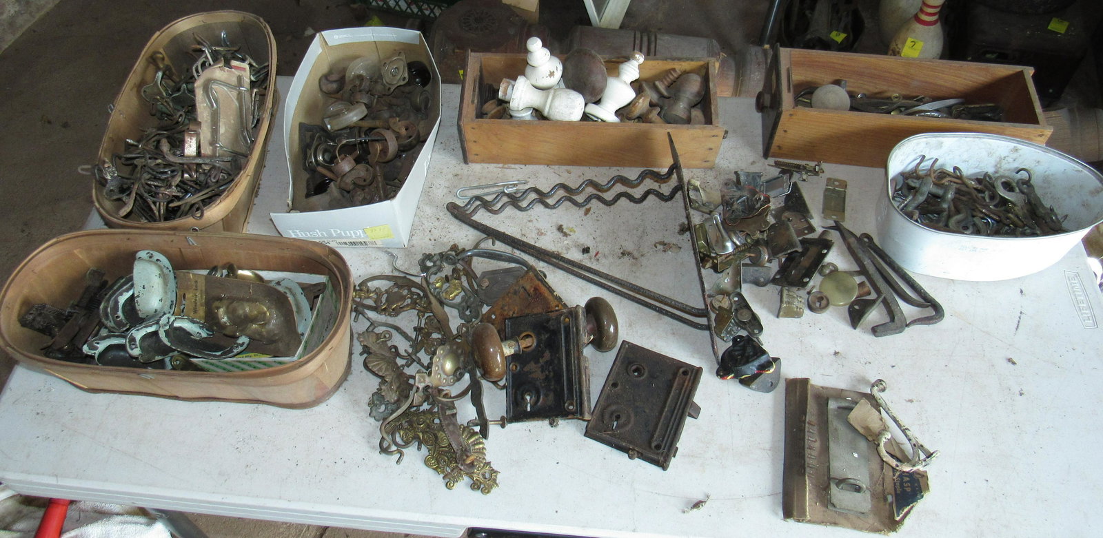 Hardware Door Knobs Locks Hooks Drawer Pulls & Misc: Getting all pictured on table