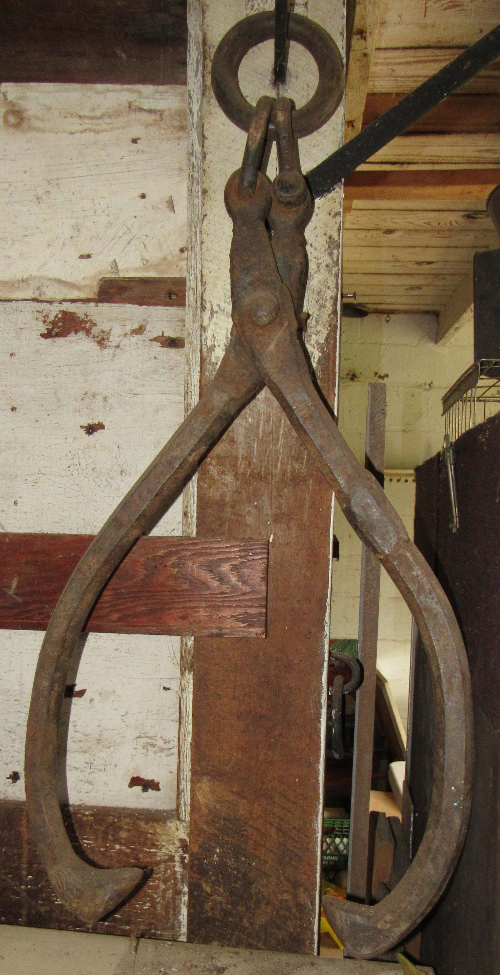 Huge Set of Ice Tongs / Log Puller: Approx 17 1/4" wide and 35 1/2" long