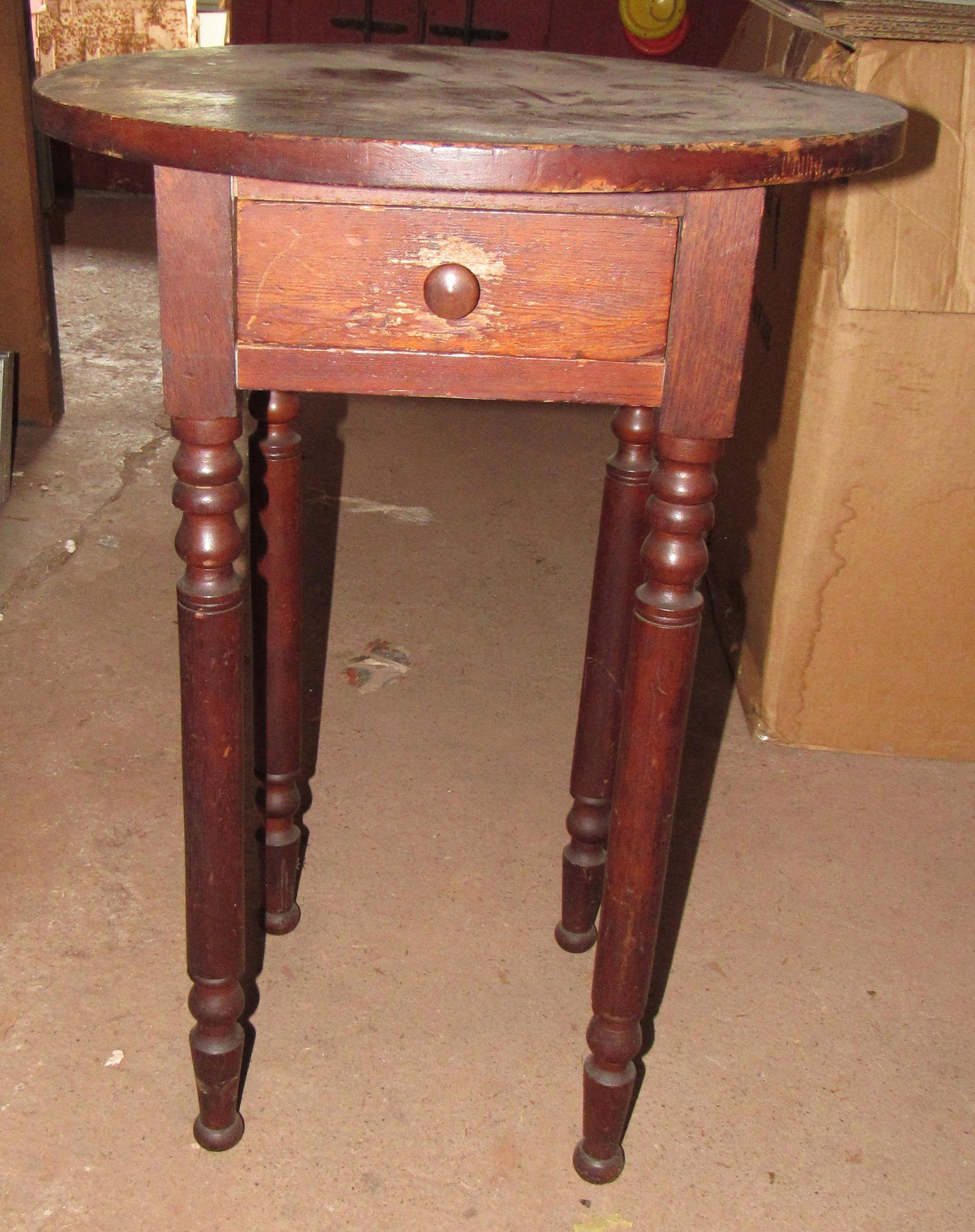 One Drawer Stand: Apprx 20" in diameter and 28 1/2" tall