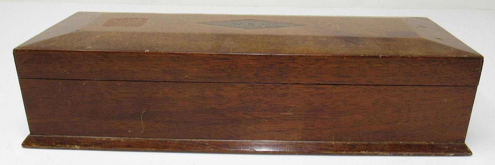 Divided Box with Brass Inlay: Approx 4" x 10 3/4" x 2 1/2" tall