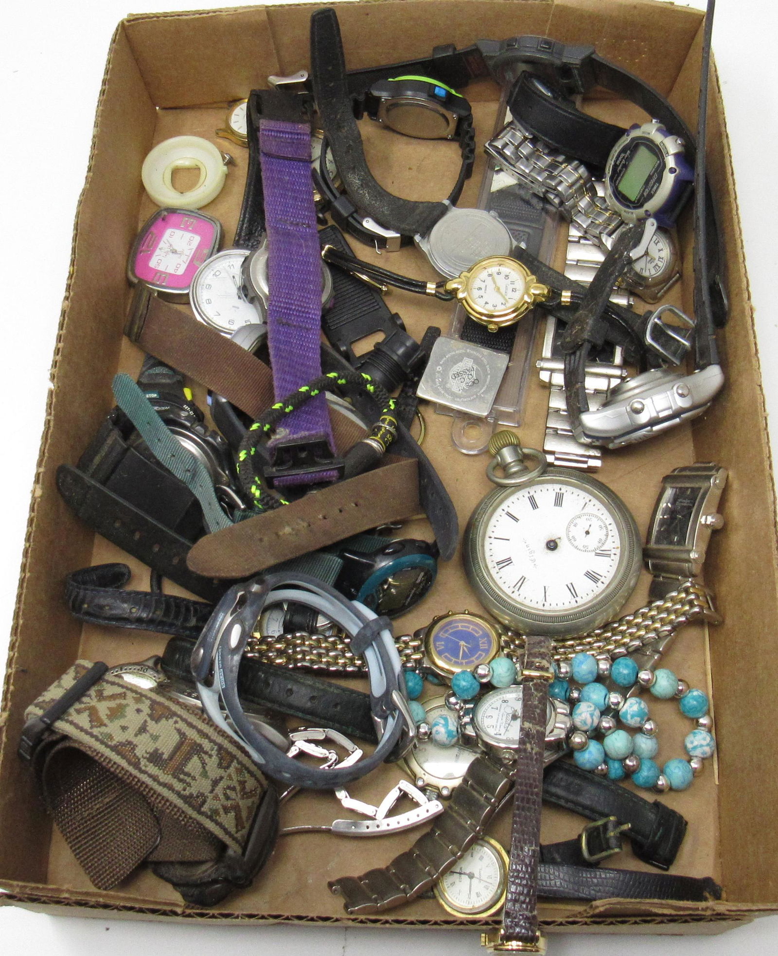 Watches and Elgin Pocket Watch: Pocket watch is approx 2 1/4" in diameter