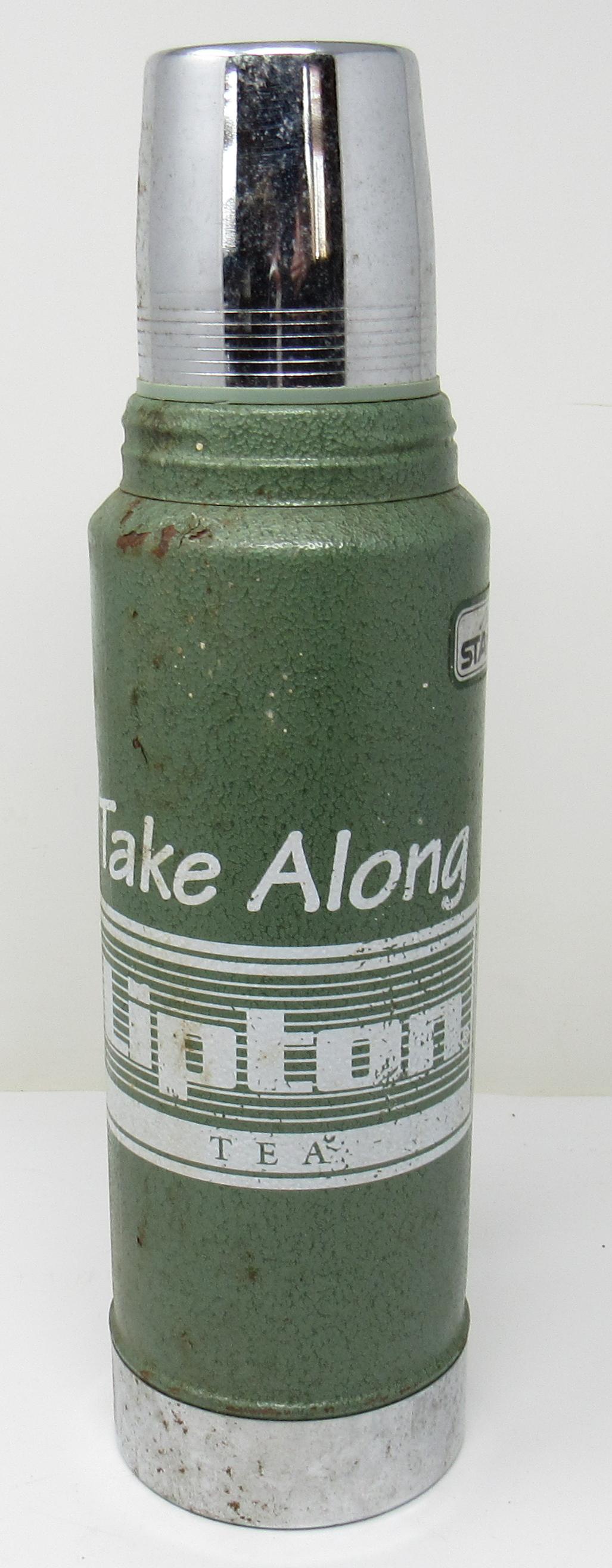Stanley Aladdin Lipton Thermos: Apprx 14 1/4" tall.