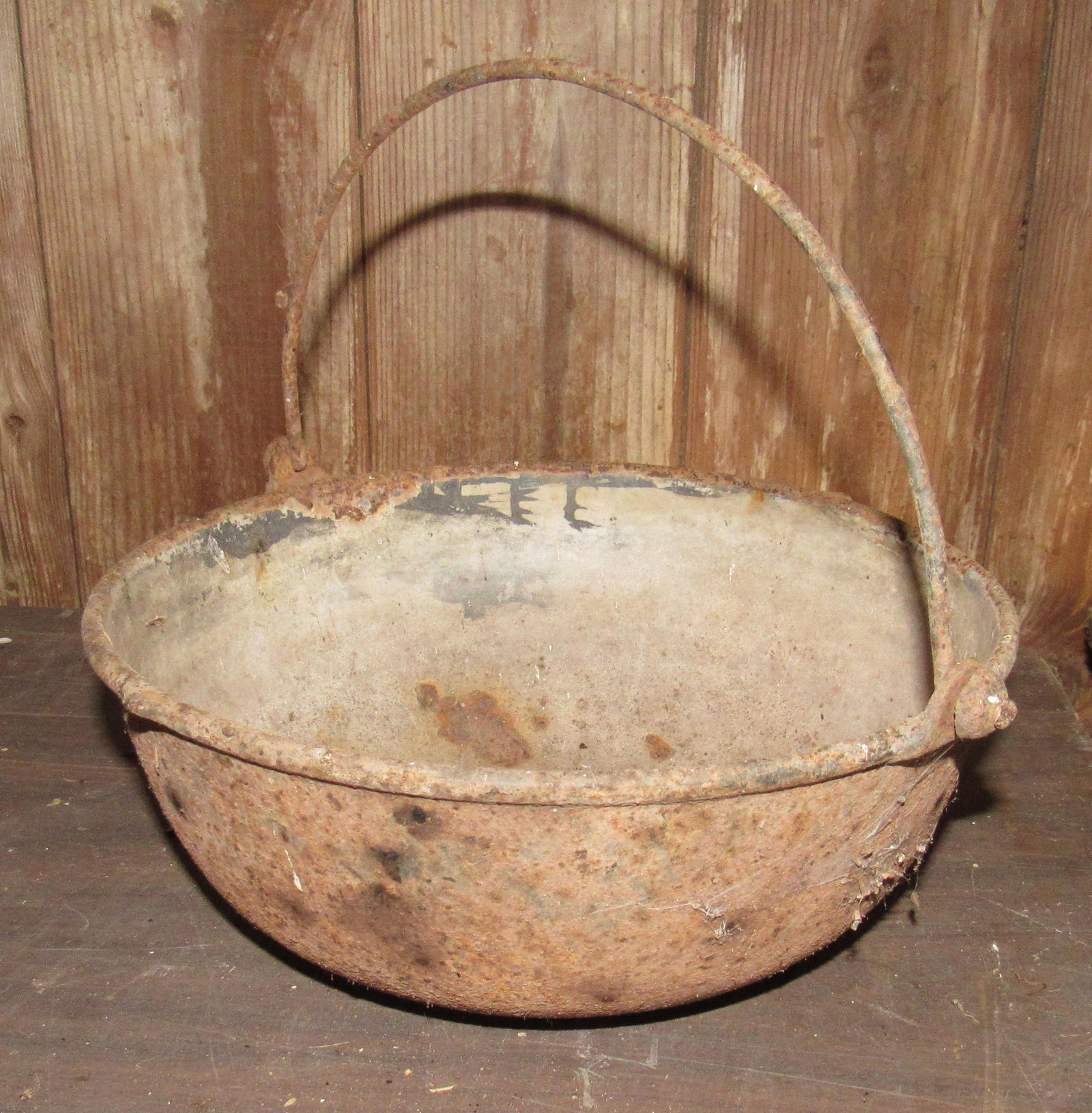 Cast Iron Scotch Bowl: Approx 11 1/4" in diameter and 4 1/2" tall