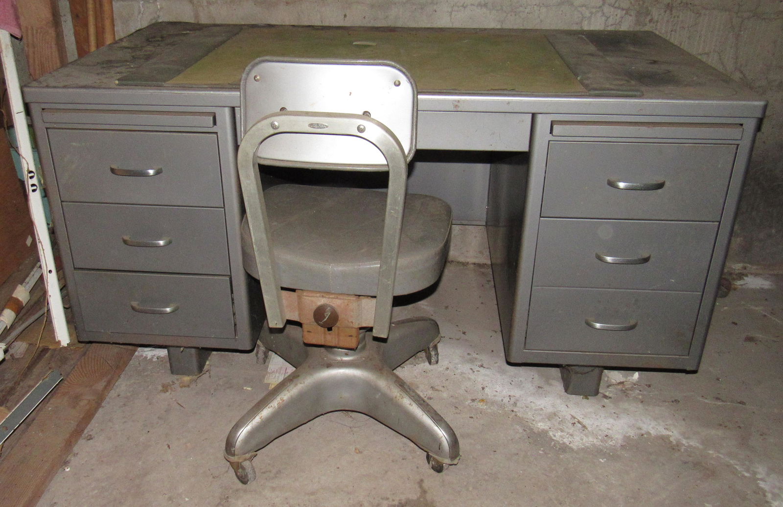 Desk & Cole Steel Chair: Desk is apprx 30" x 54" x 29" tall