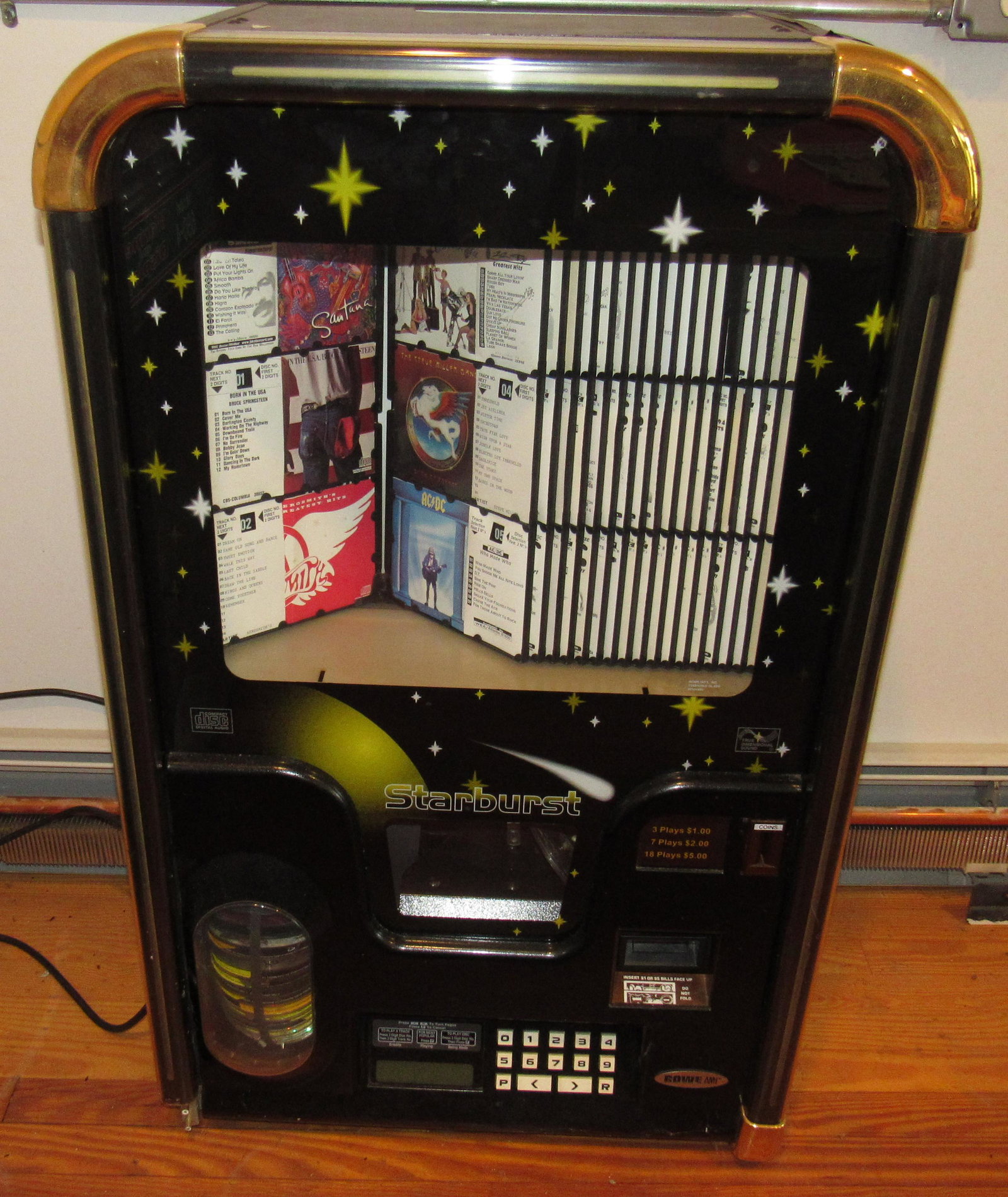 Starburst Rowe AMI CD Jukebox: Approx 15 1/4" x 24 3/4" x 40 1/2" tall