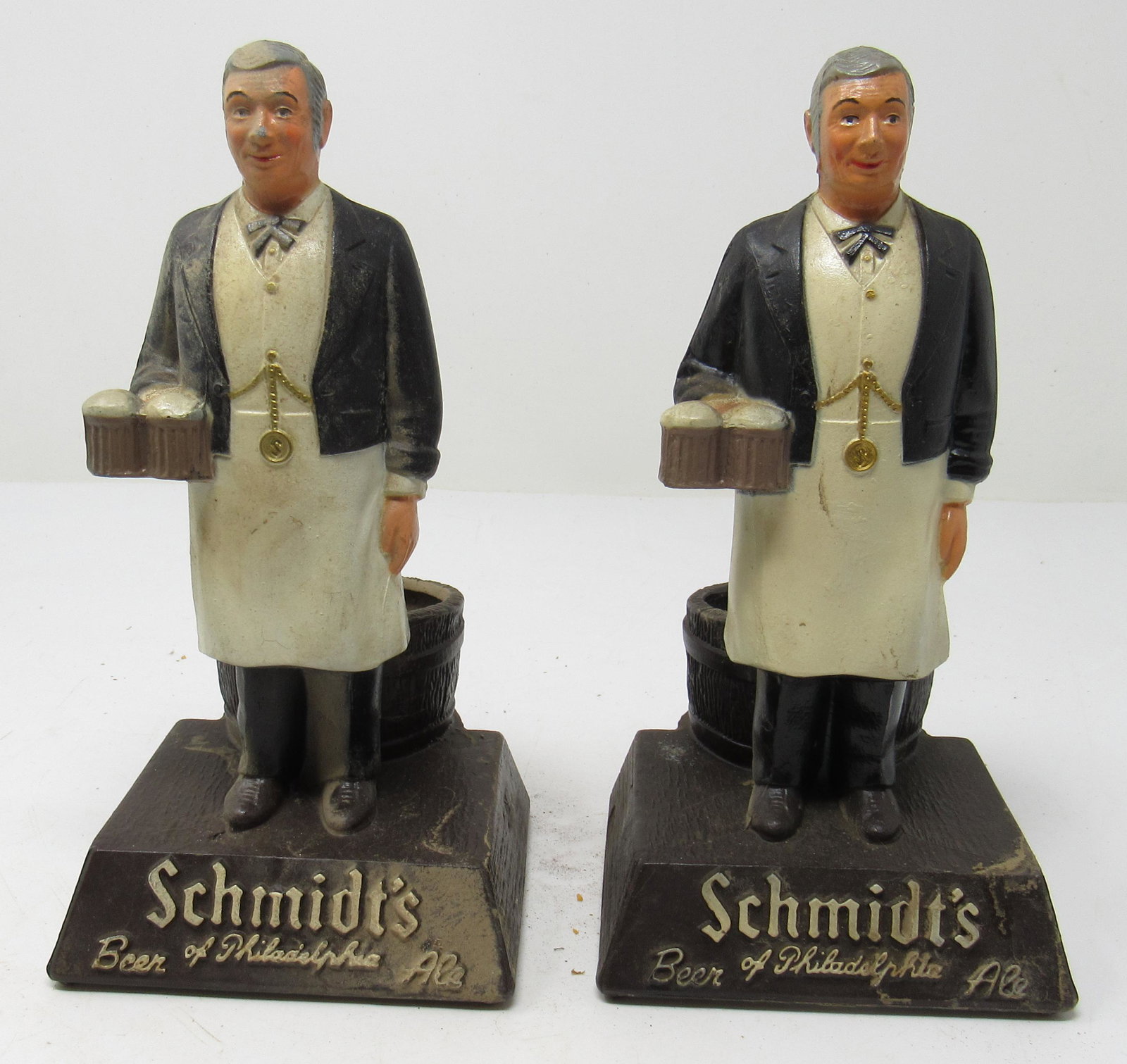2 Cast Aluminum Schmidt's Stir Cup Holders: Approx 8 1/2" tall.