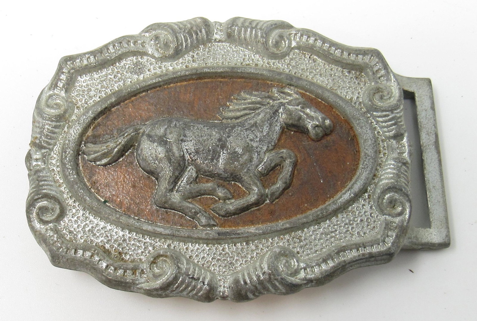 Cast Aluminum Horse Belt Buckle: Approx 2 1/2" x 3 3/4"