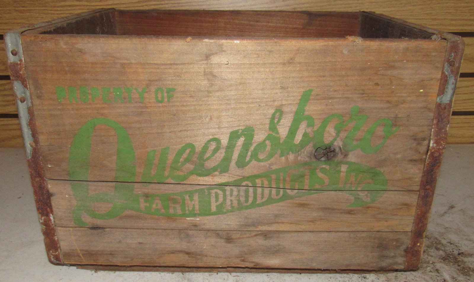 Queensboro Farm Products Wooden Milk Crate: Approx 11 3/4" long